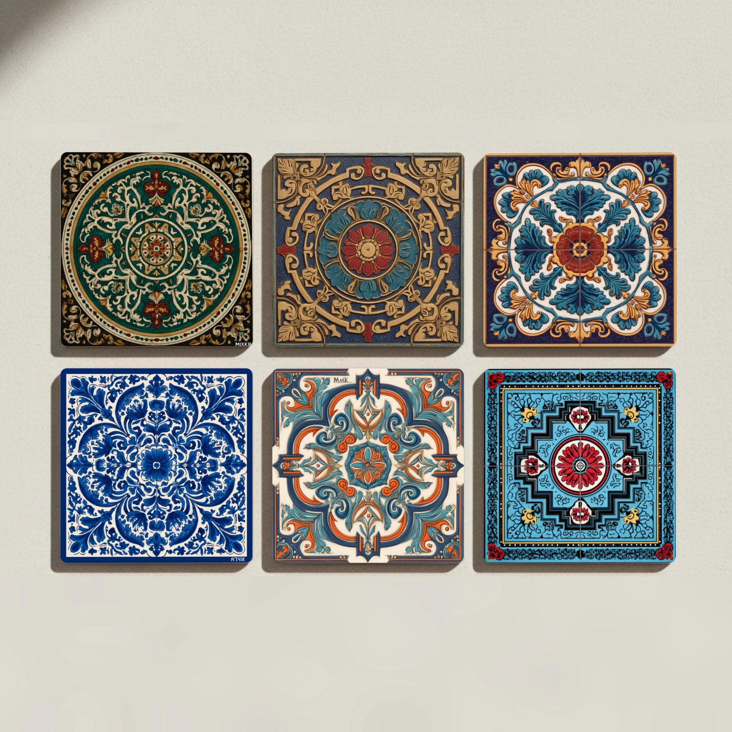 Dessous de Verre Corativos de cerámica — Set de Table pour Amateurs de Design