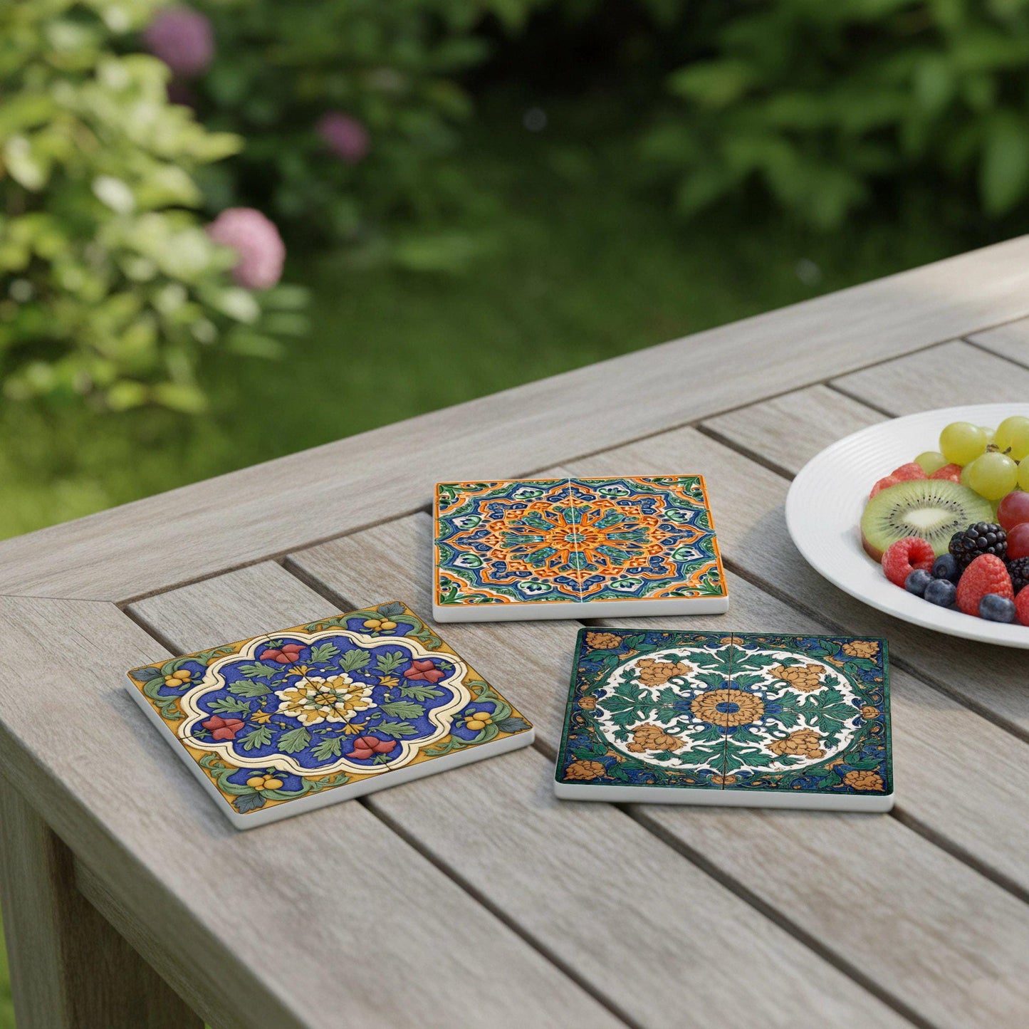 Sottobicchieri Ornamental con motivos florales — Set da Tavola per Amanti del Design