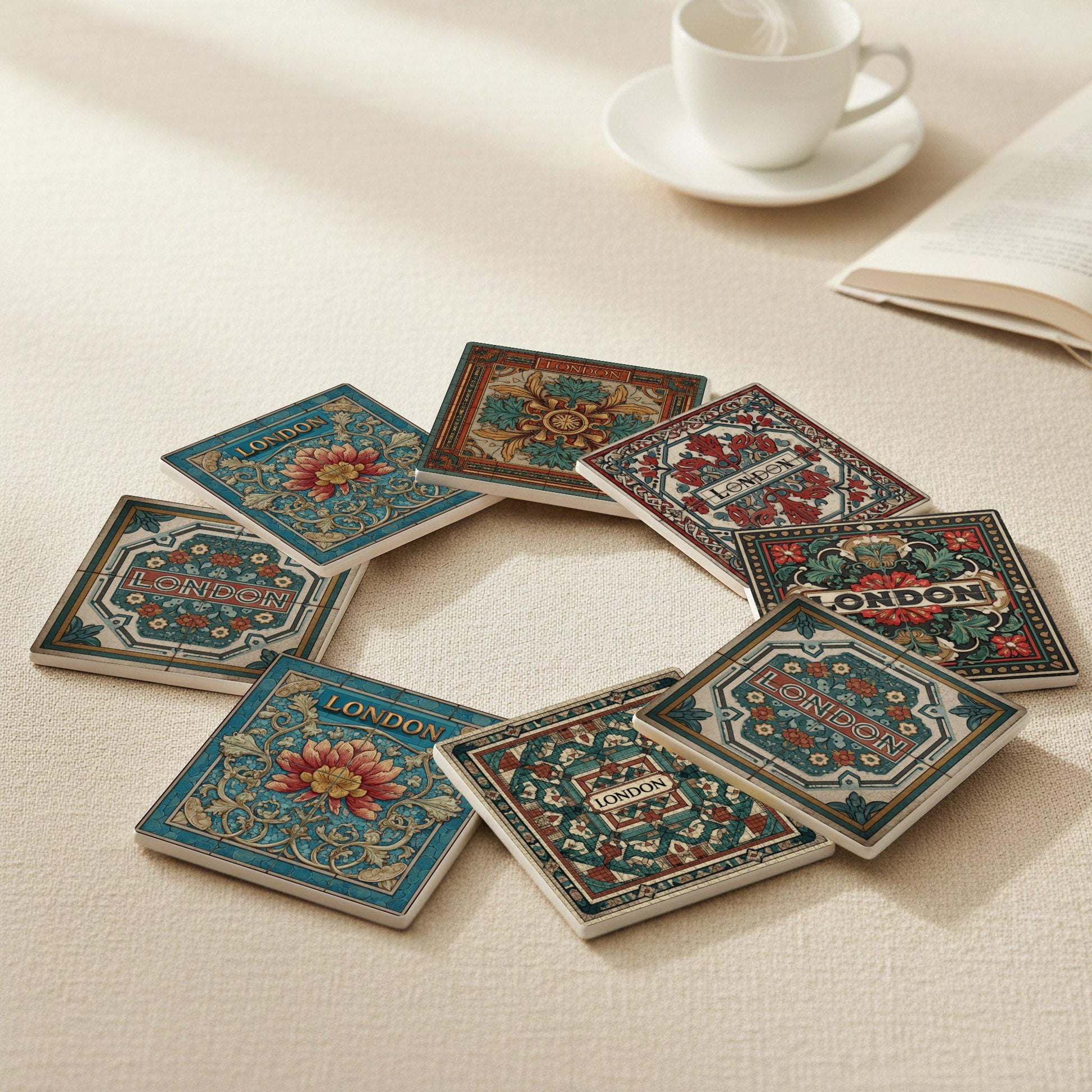 Azulejos londinenses · Untersetzer mit Kork — Reise-Andenken Untersetzer