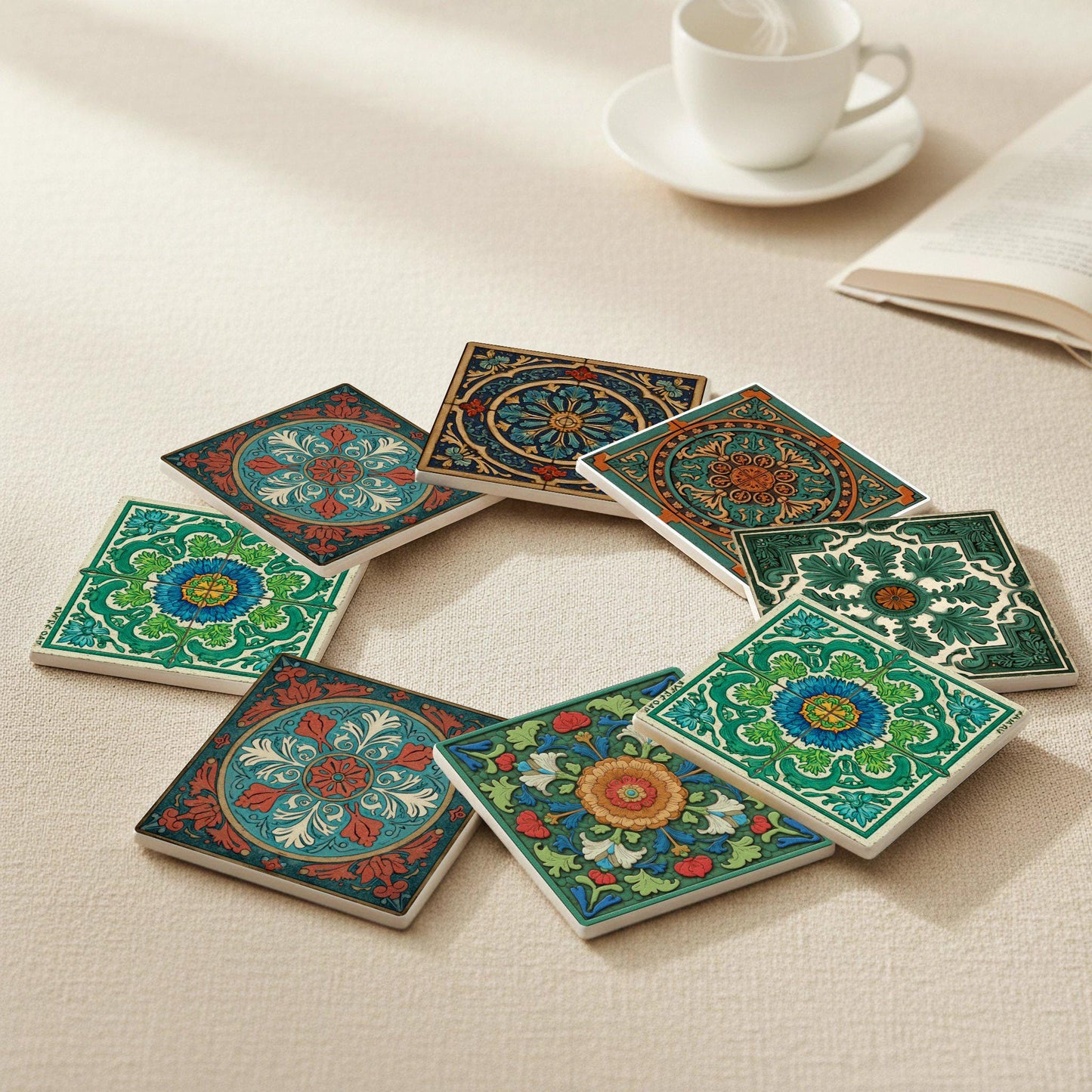Sottobicchieri Rosetas vienesas Kachelofen — Set da Tavola per Amanti del Design
