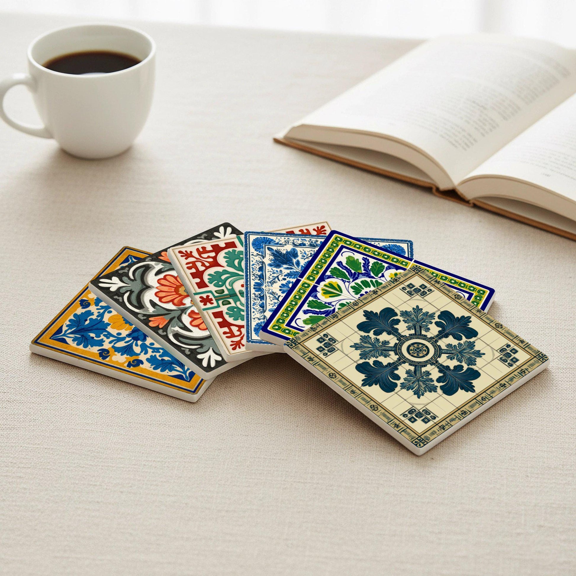 Dessous de Verre Rosetones de Azulejo Baroque ibérico — Méditerranée et Côte