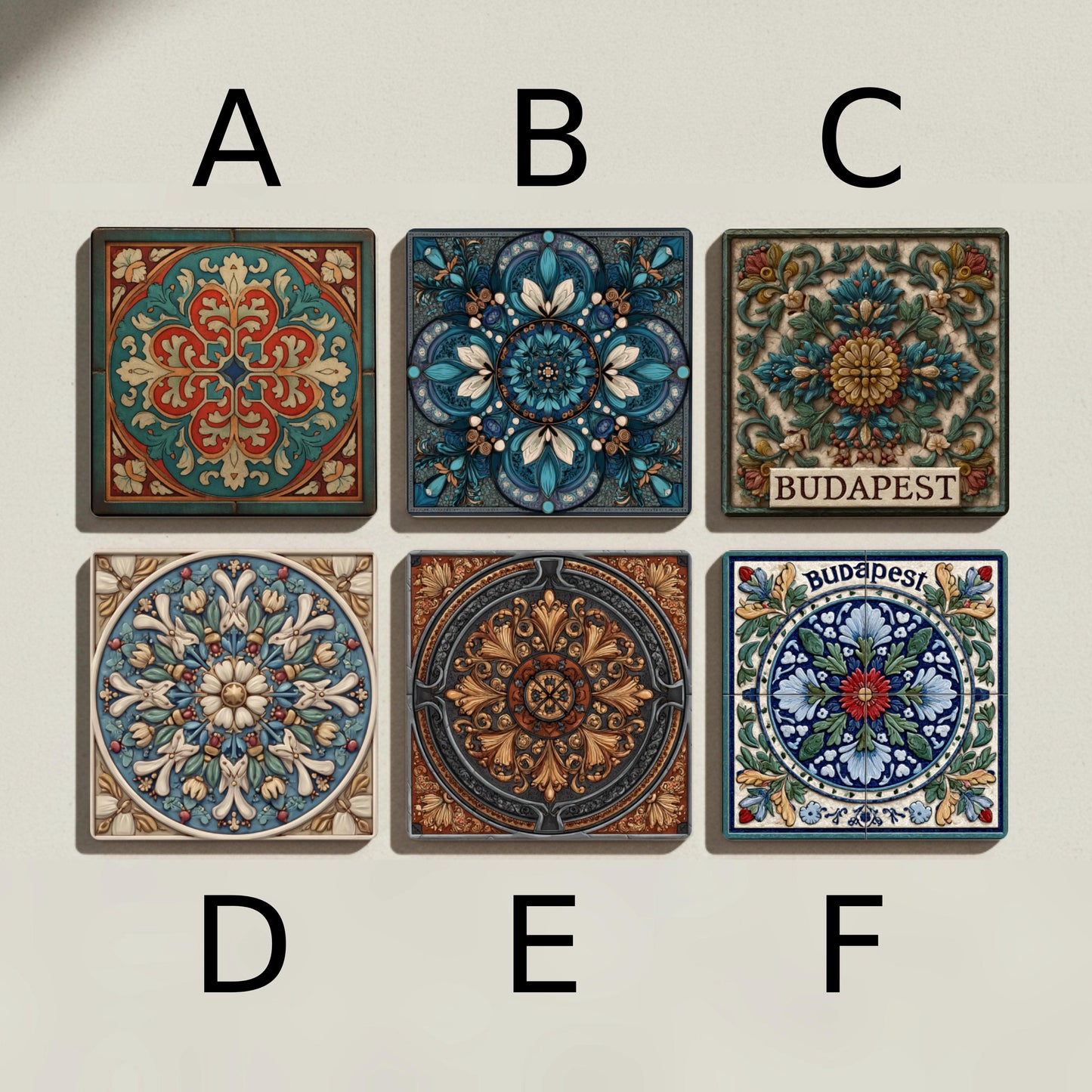 Posavasos Azulejos Art Nouveau de Budapest