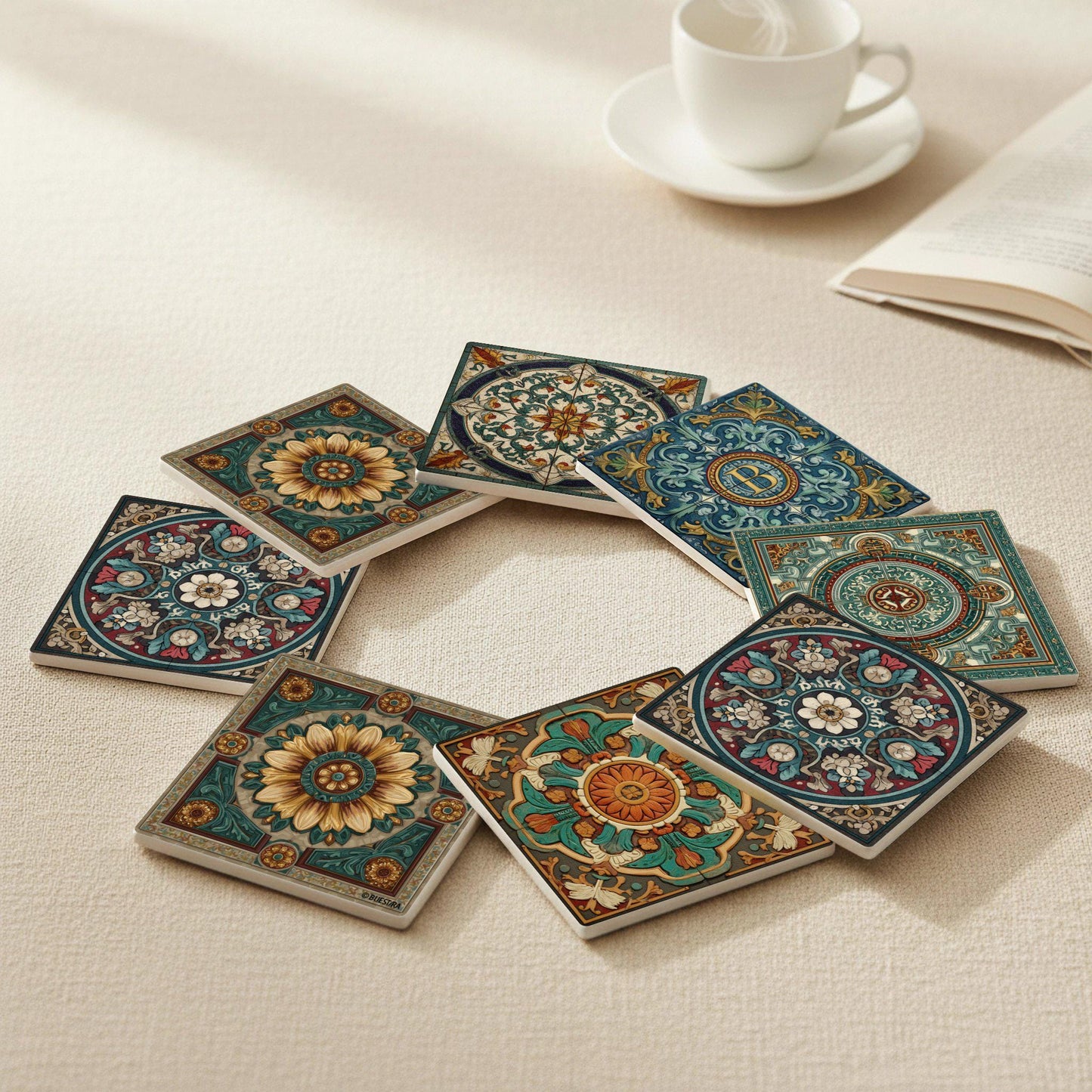 Dessous de Verre Draft 6 posavasos cuadrados — Dessous de Verre à Motifs Modernes