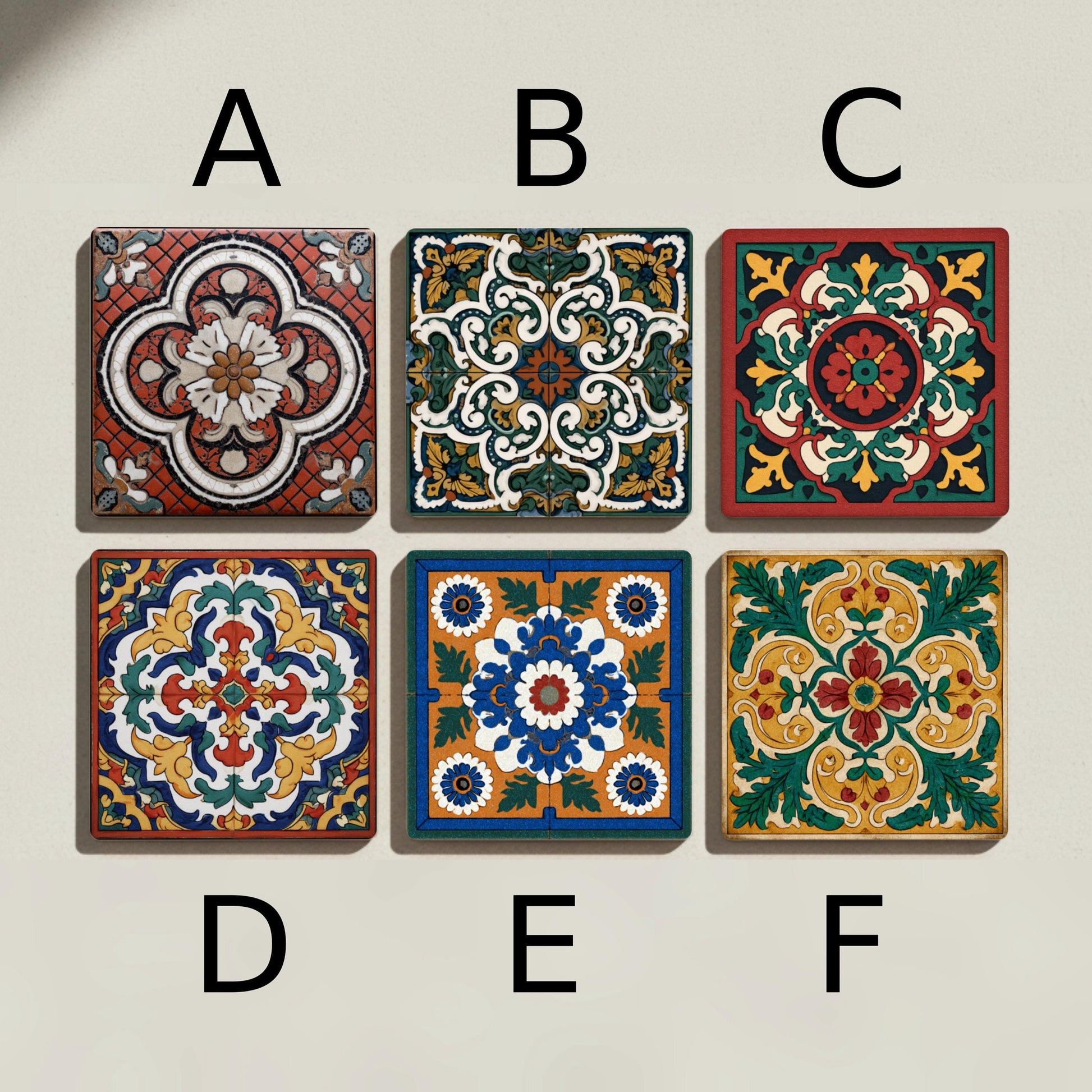 Sottobicchieri Azulejos de estilo neoencáustico victoriano — Geometrico e Déco