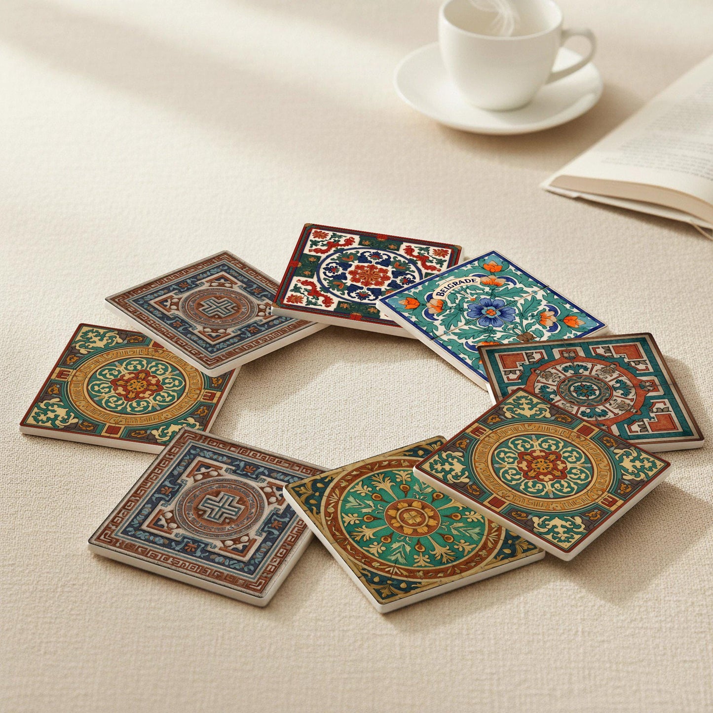 Ceramic Coasters Secesión of Belgrado — Design-Lover's Table Set