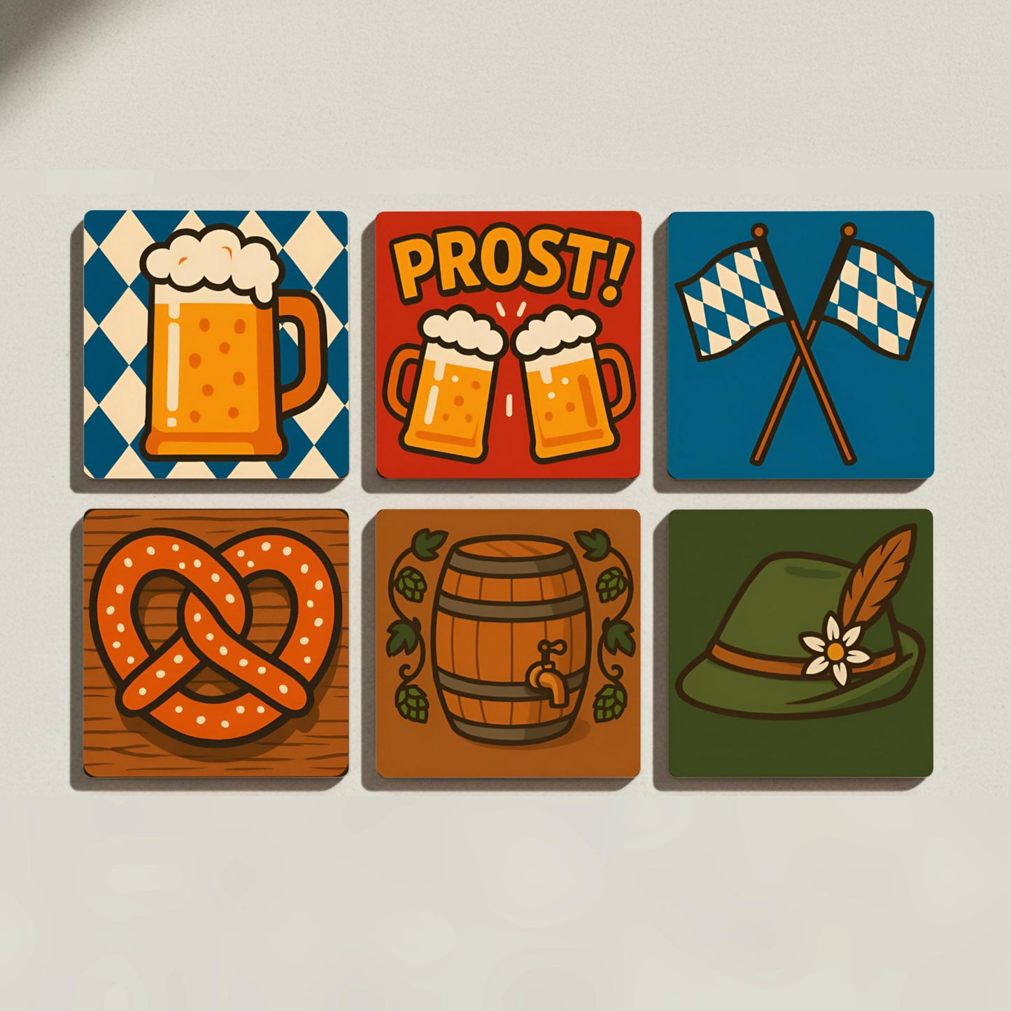 Oktoberfest · Coaster Set with Cork — Modern Pattern Coasters