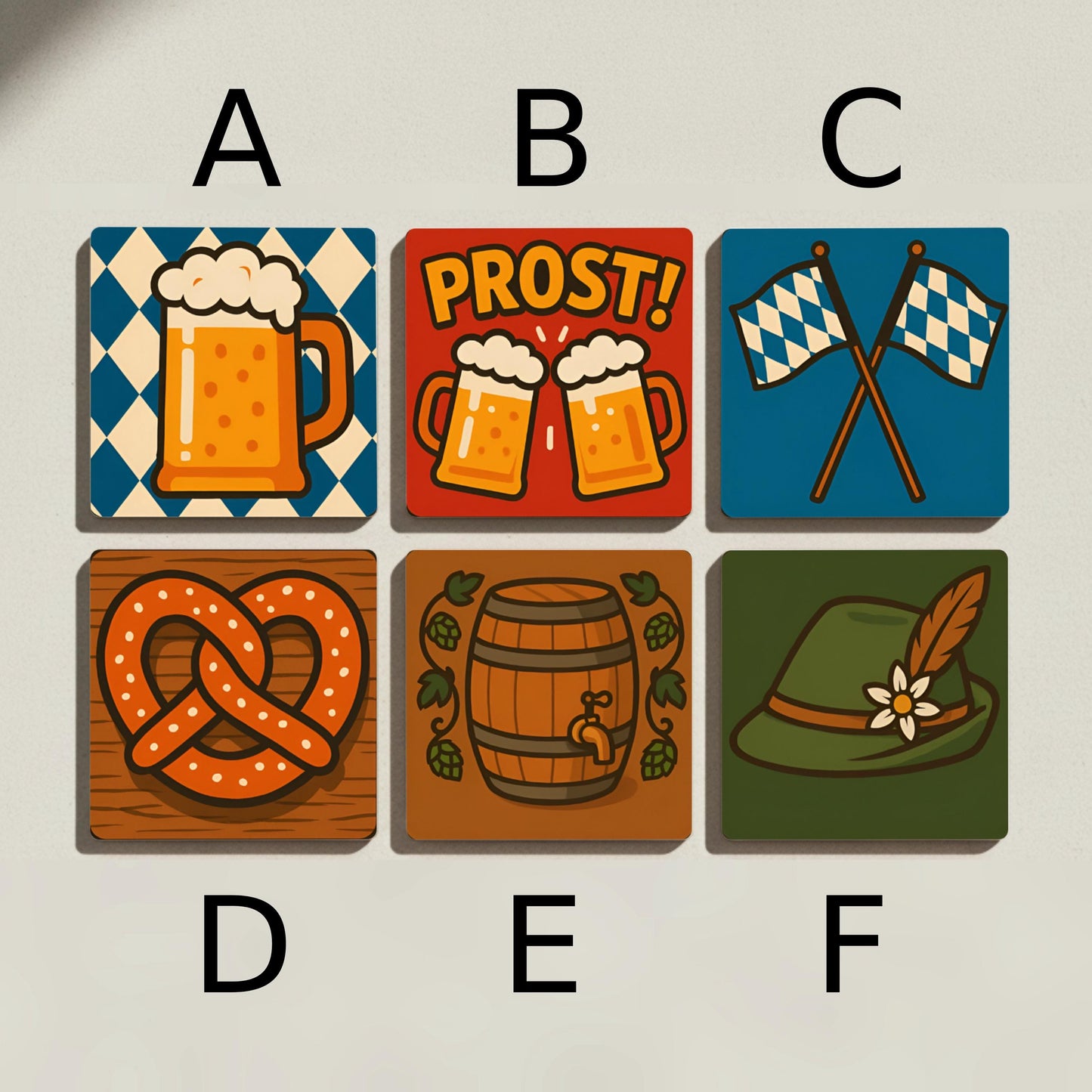 Oktoberfest · Coaster Set with Cork — Modern Pattern Coasters