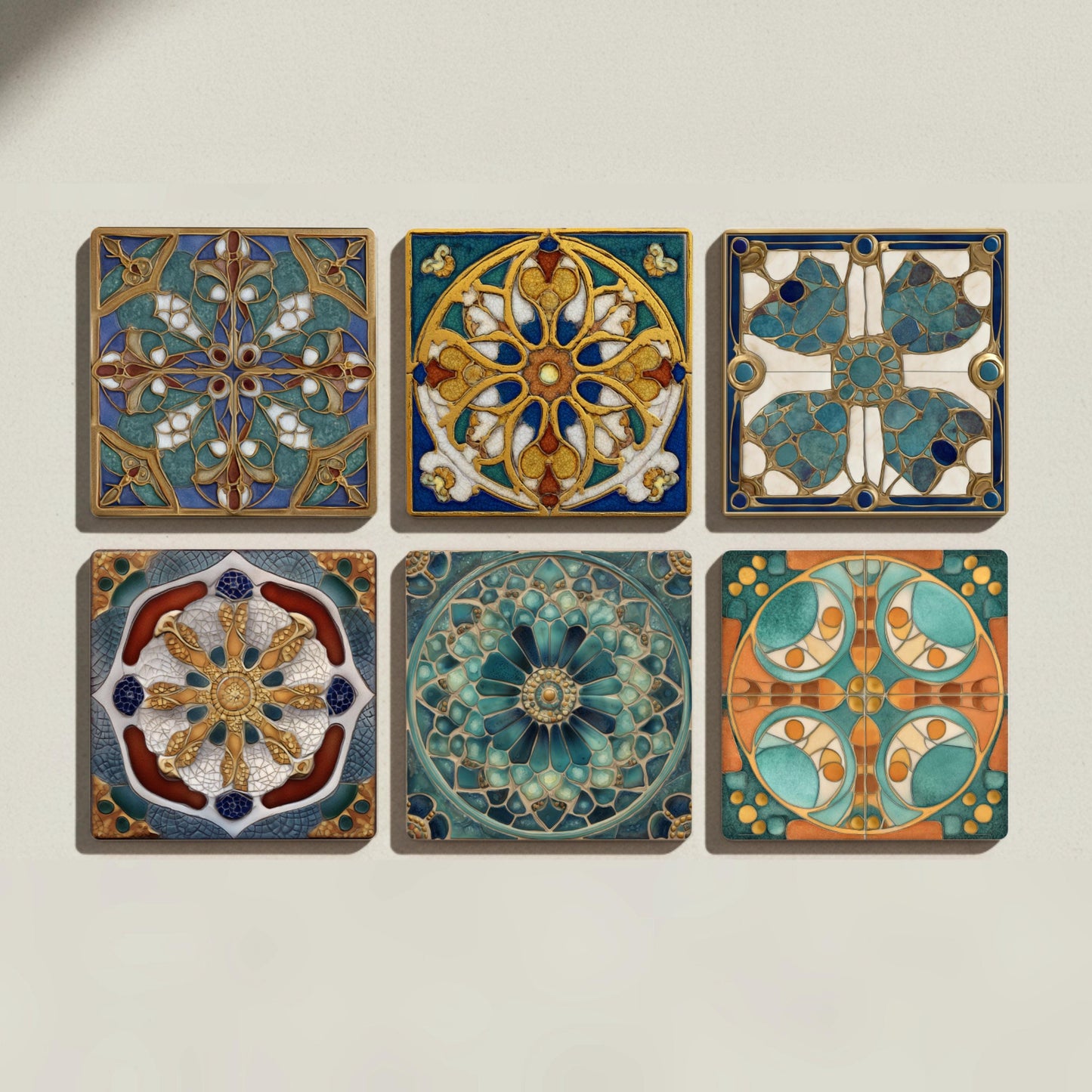 Sottobicchieri Gaudí Barcelona Ceramica Coaster Set — Regalo in Stile Costiero