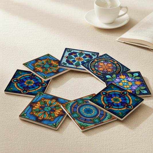 Posavasos French Cathedral Ceramic Coaster Set