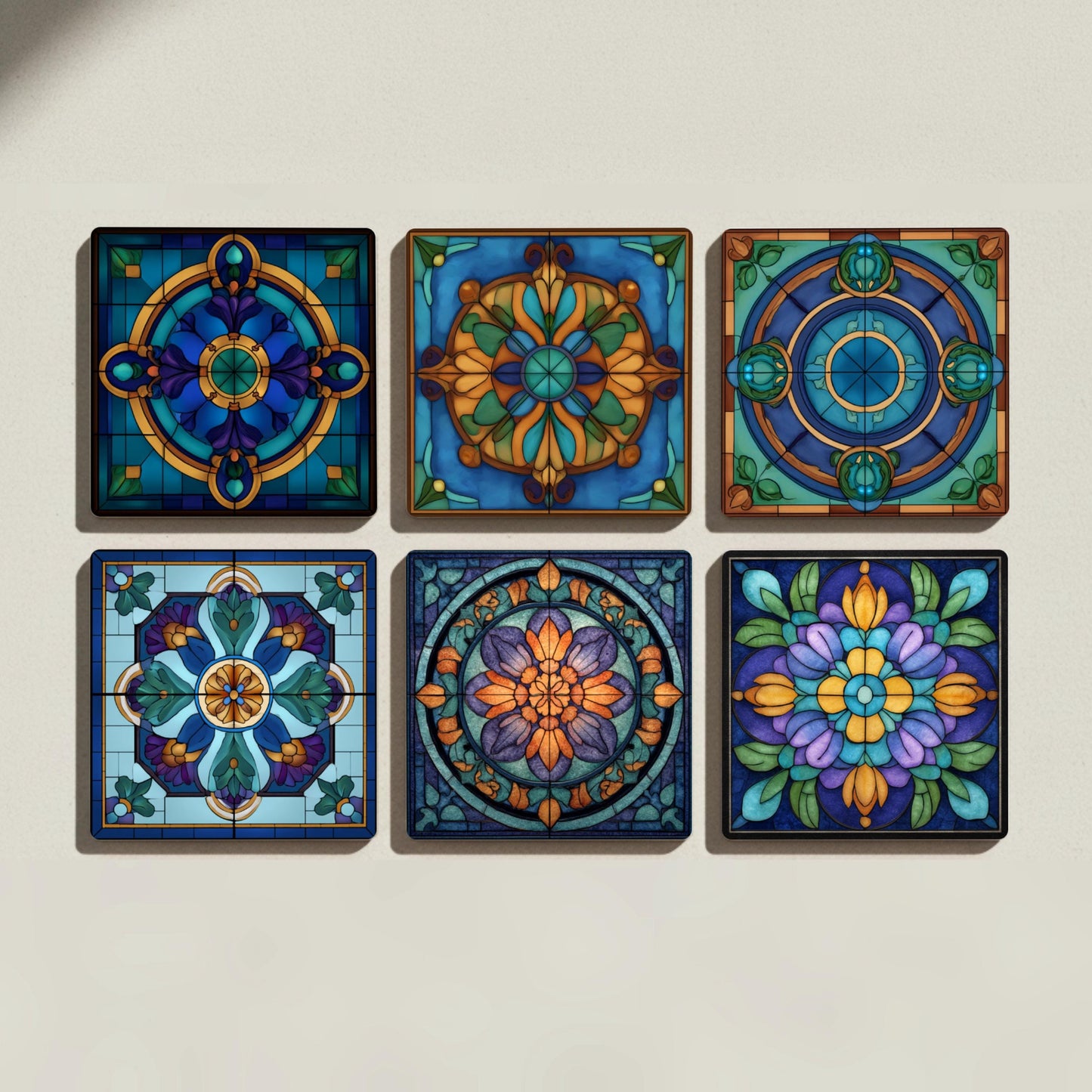 Posavasos French Cathedral Ceramic Coaster Set