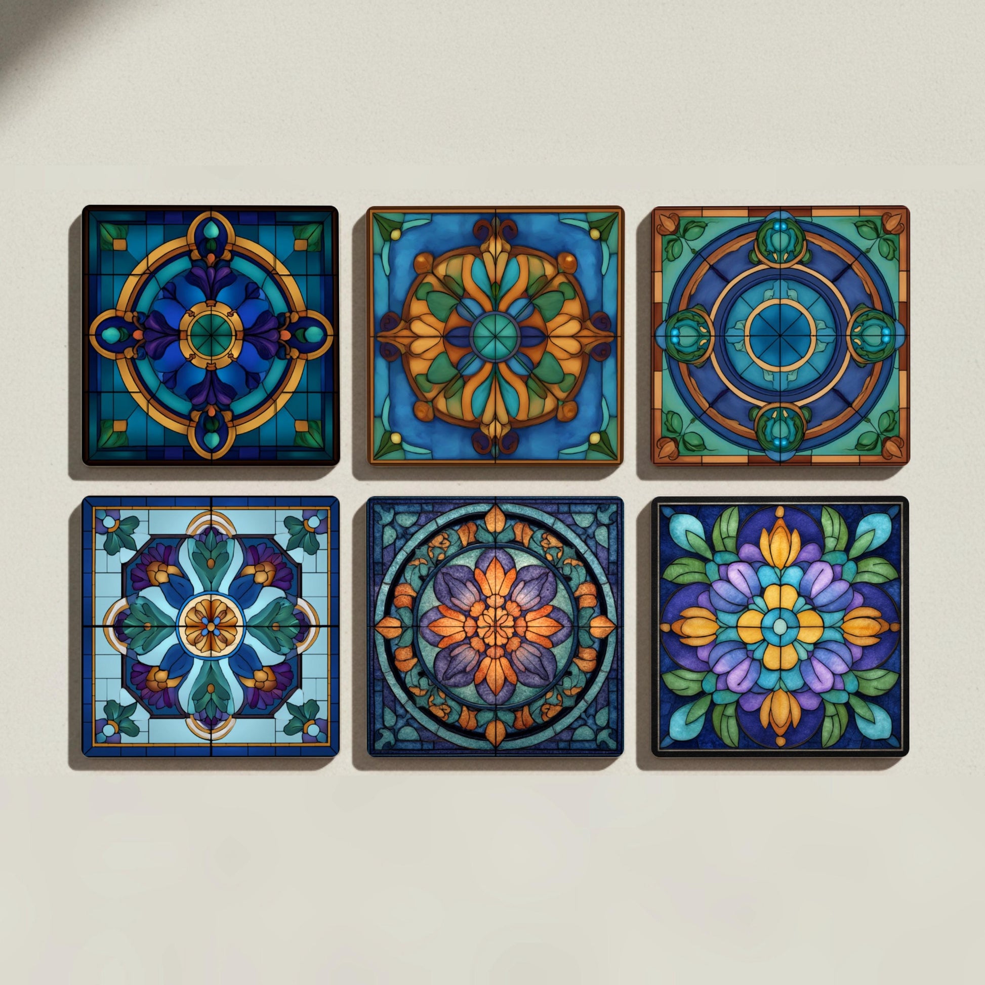 Posavasos French Cathedral Ceramic Coaster Set