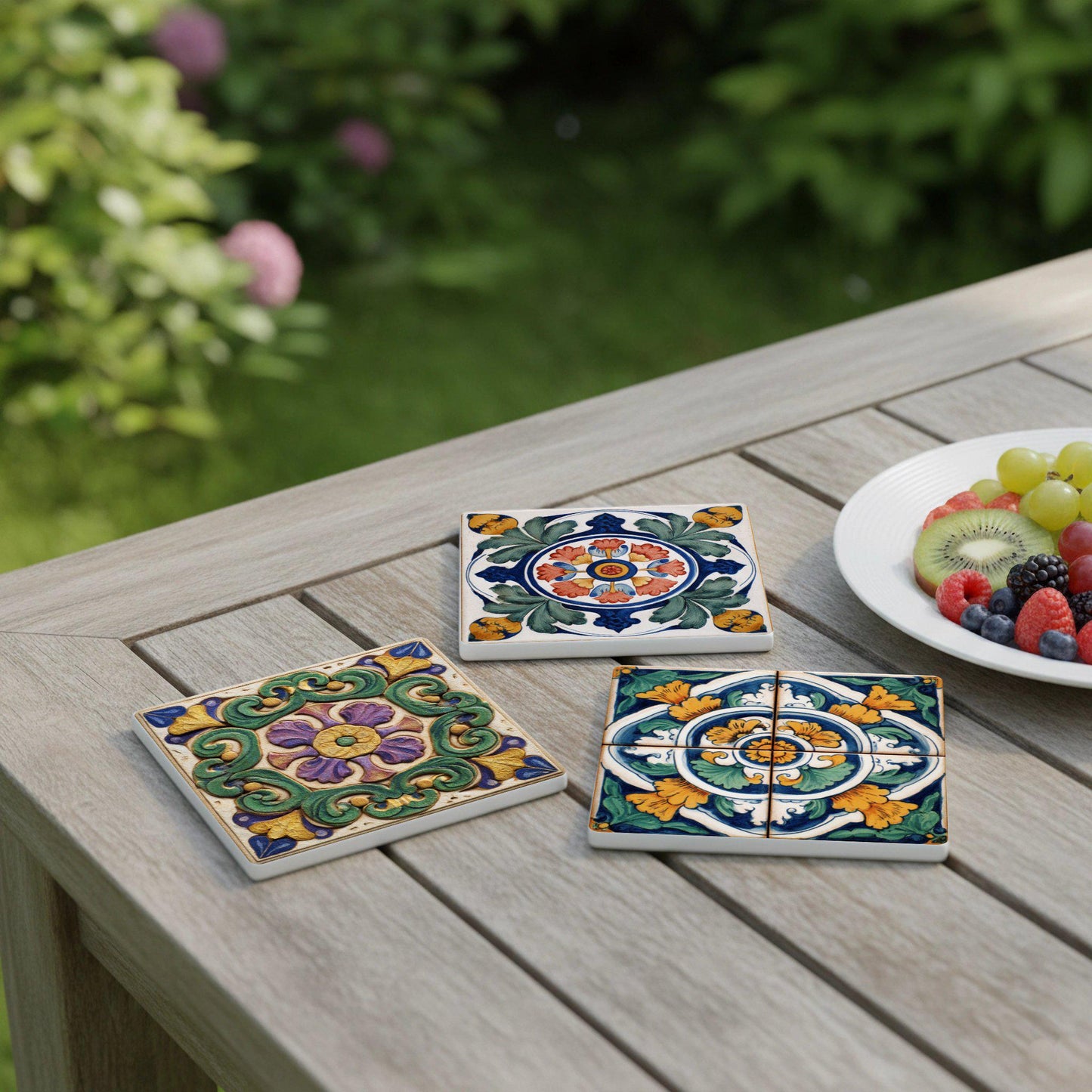 Posavasos Italian Majolica Ceramic Coaster Set