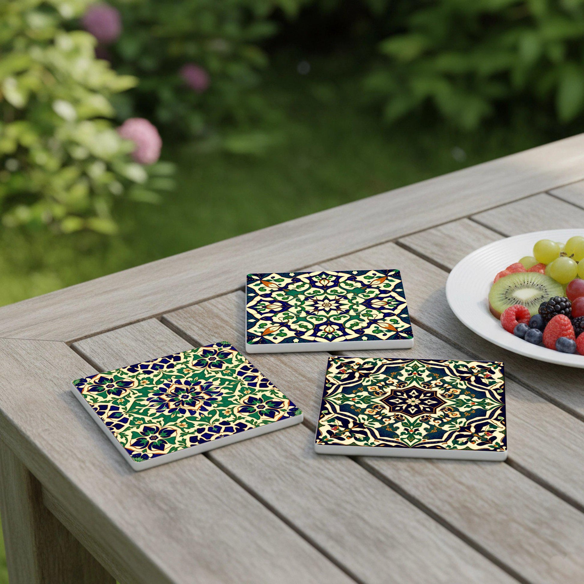 Talavera — Set di Sottobicchieri in Ceramica · Regalo Ispirato al Giardino