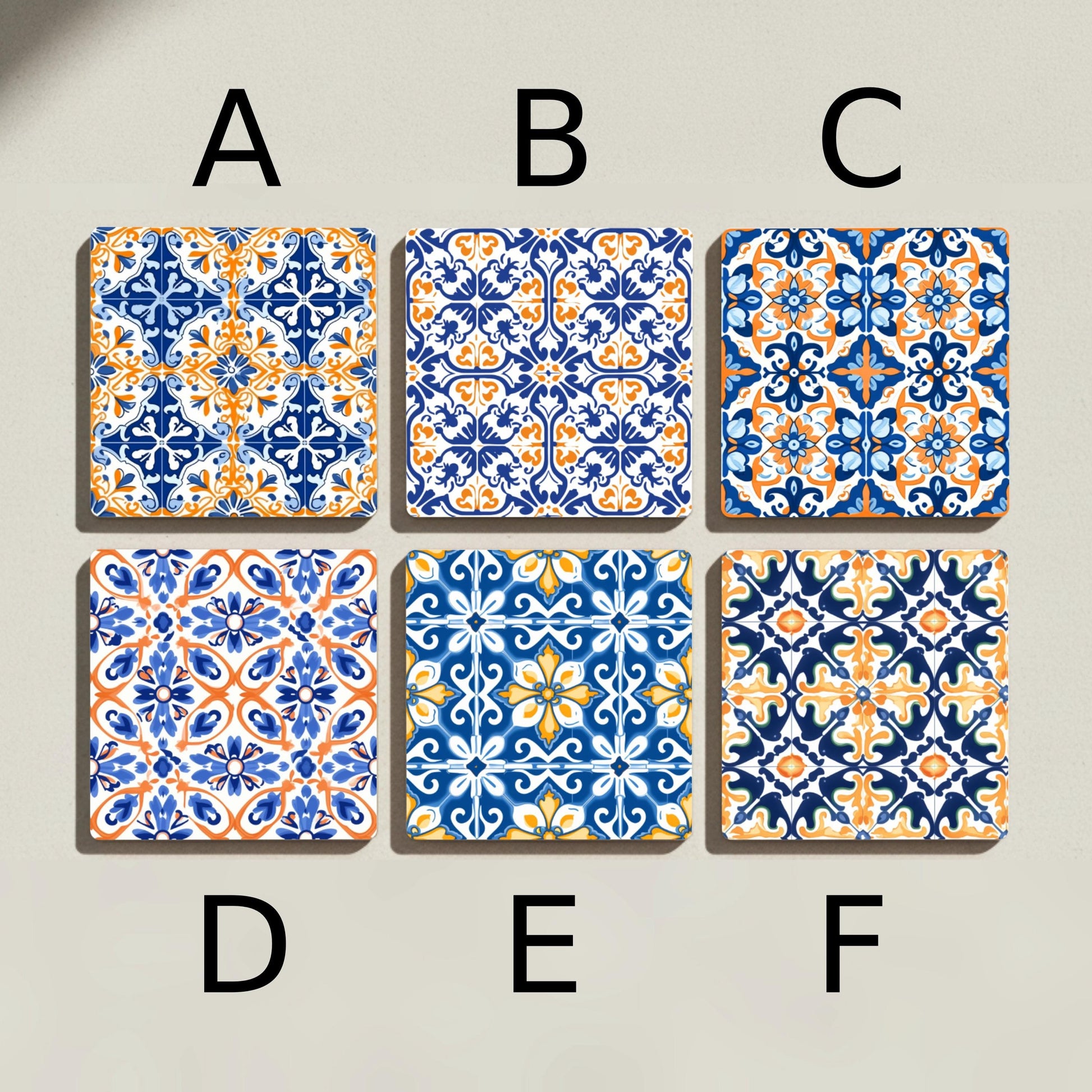 Portuguese Azulejo · Coaster Set with Cork — Coastal Living Gift