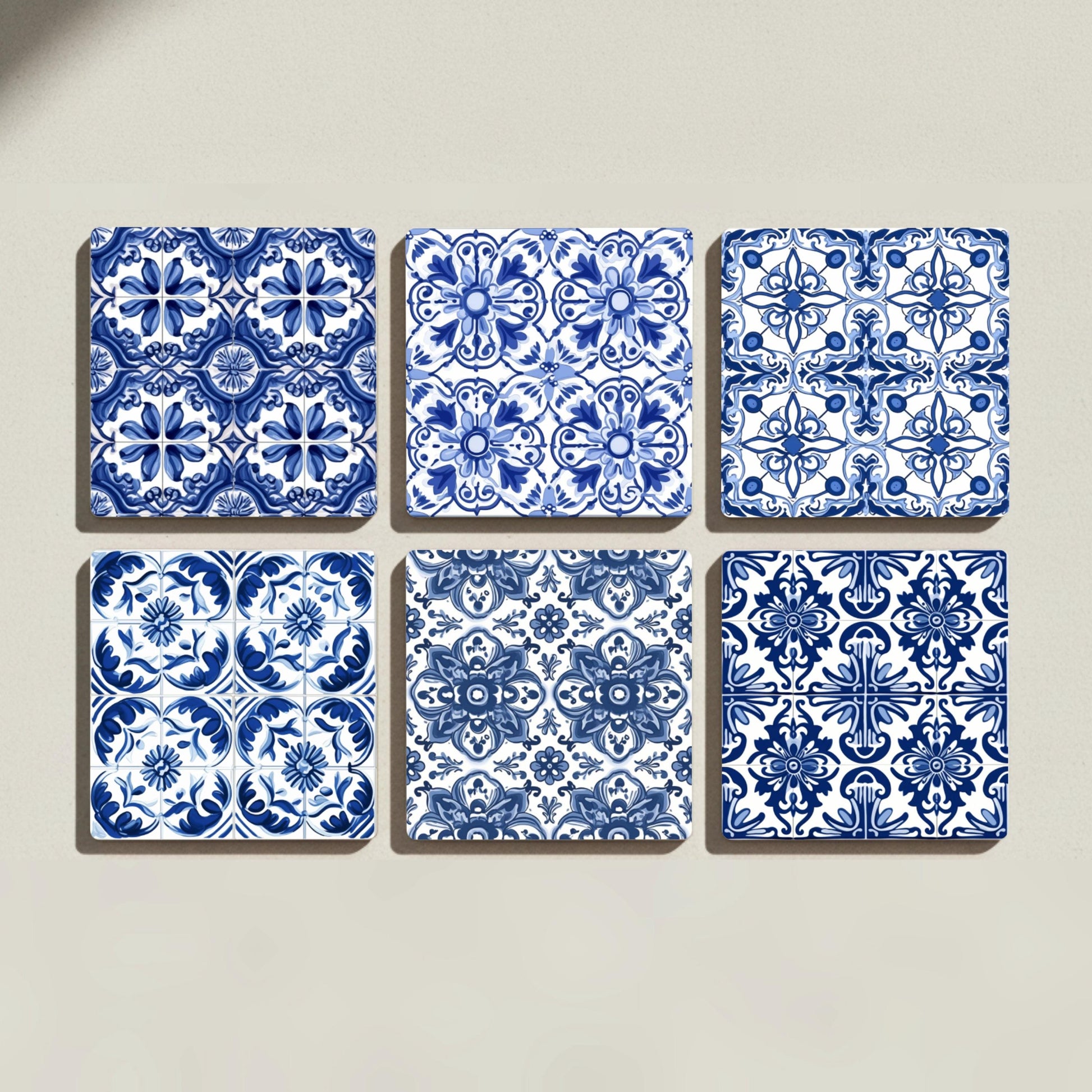 Blau Portugiesisch · Untersetzer mit Kork — Tisch-Set für Designfans