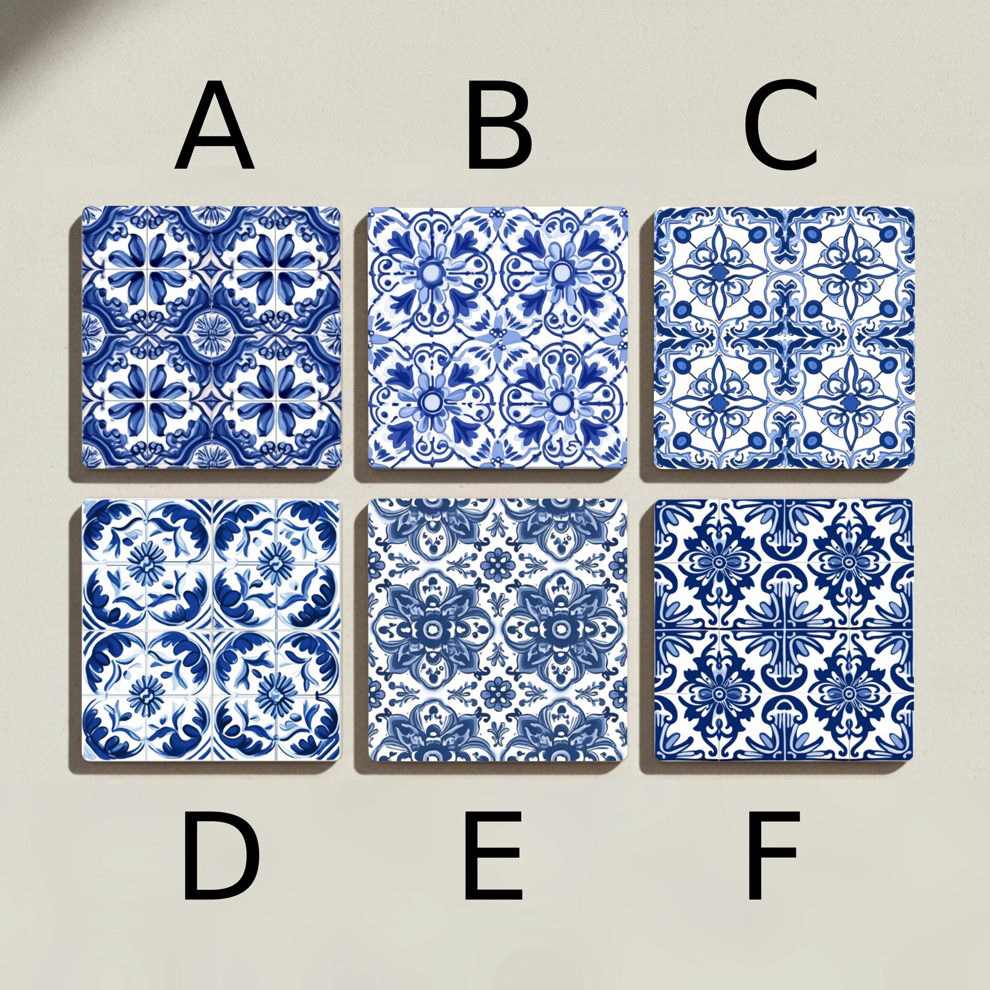 Blau Portugiesisch · Untersetzer mit Kork — Tisch-Set für Designfans