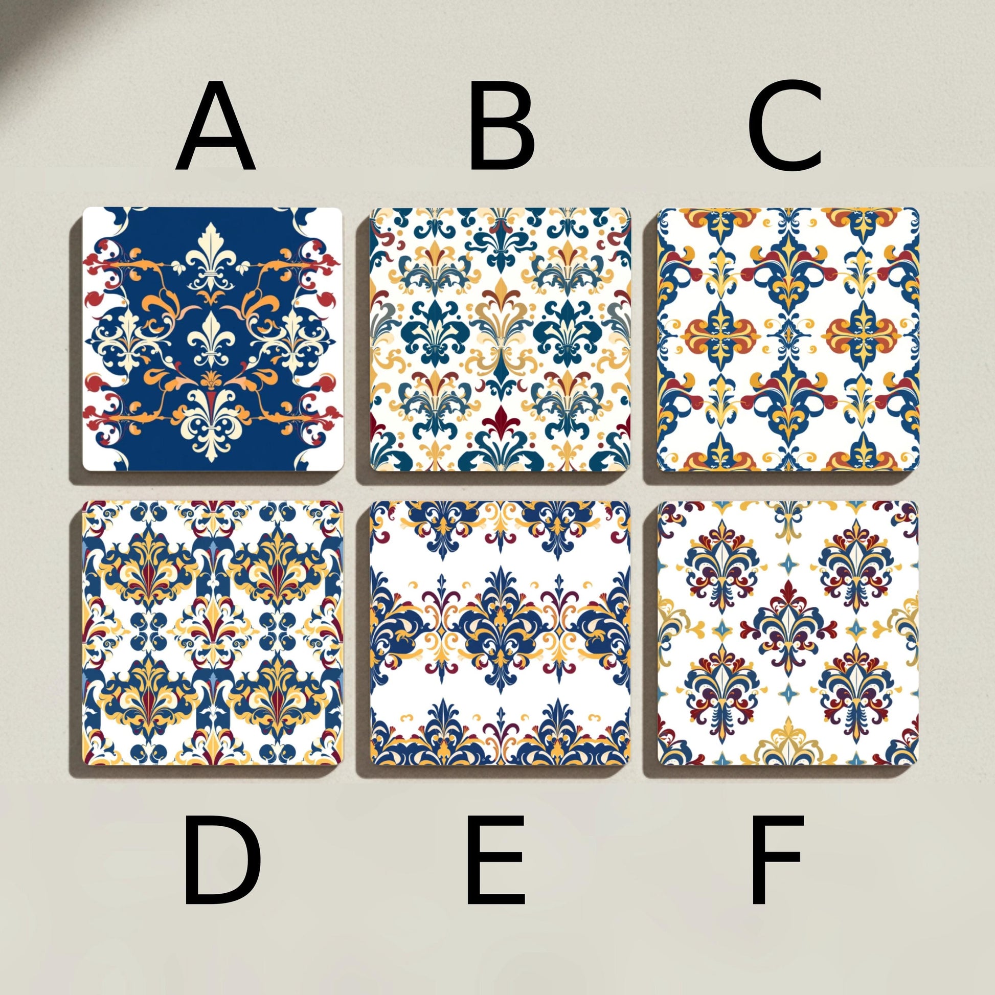 Keramik-Untersetzer Diseño von mandala Indisch — Tisch-Set für Designfans