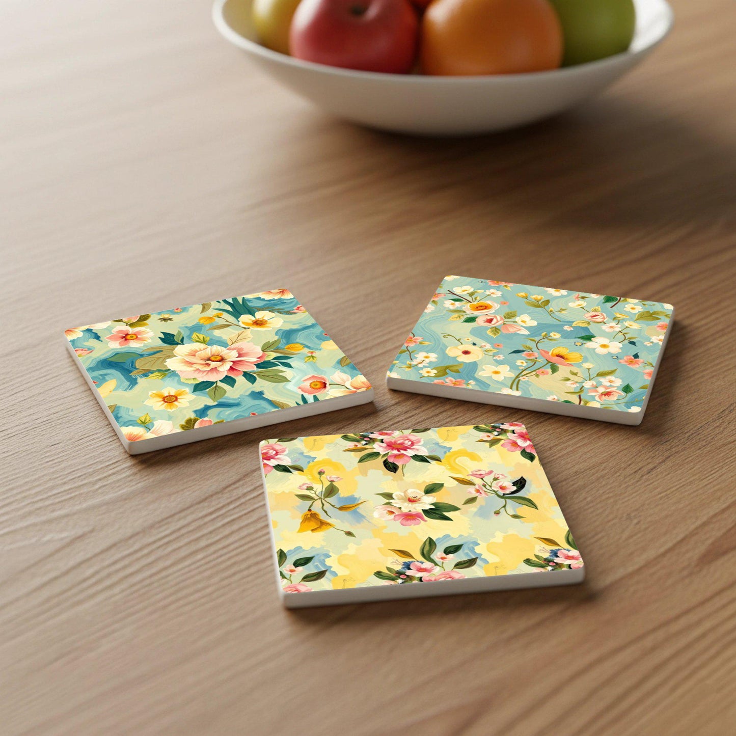 Diseño Floreale di acuarela · Sottobicchieri con Sughero — Fiori e Botanica