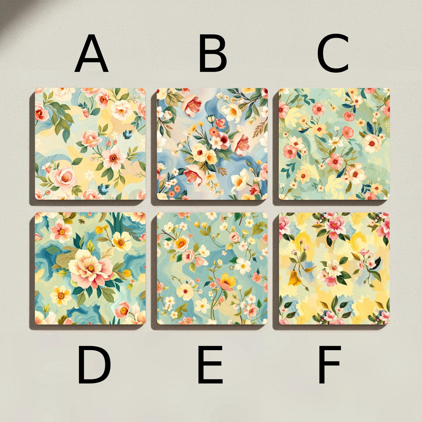 Diseño Floreale di acuarela · Sottobicchieri con Sughero — Fiori e Botanica