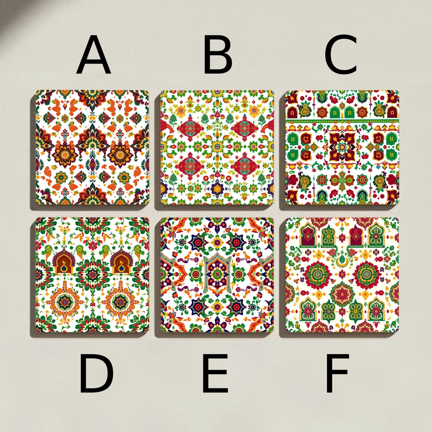 Posavasos Pakistani Truck Art Ceramic Coaster Set