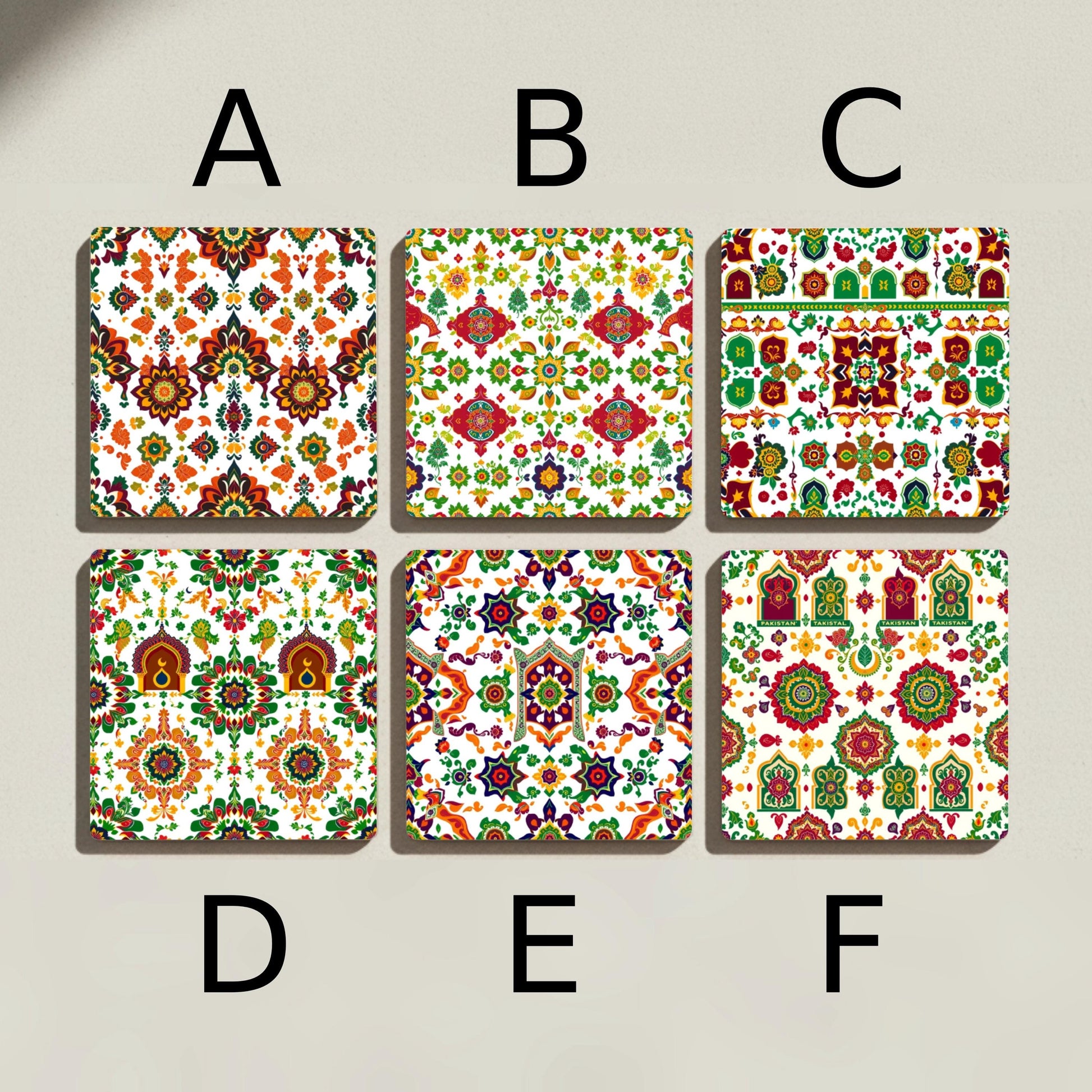 Posavasos Pakistani Truck Art Ceramic Coaster Set