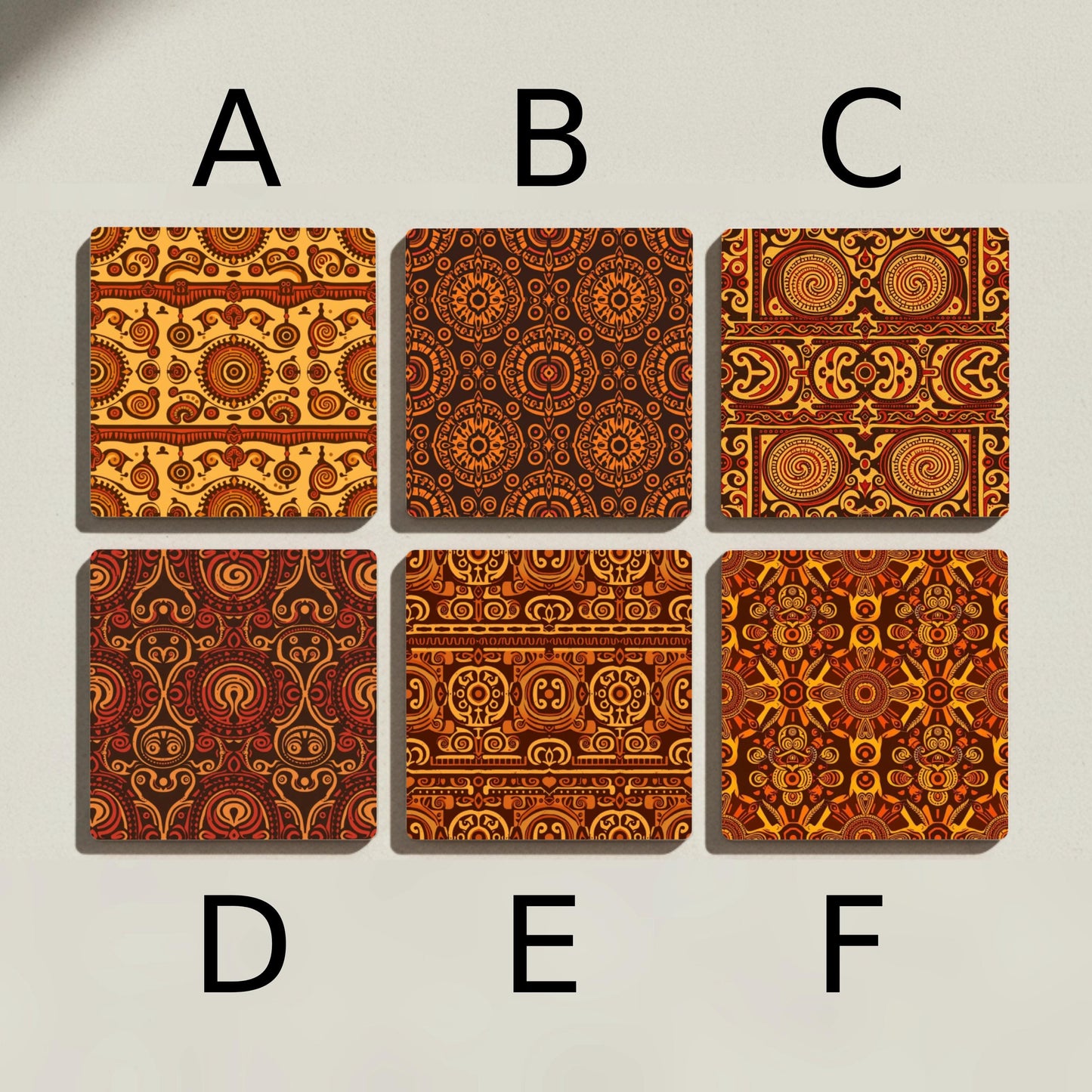 Ceramic Coasters African Tribal Ceramic Coaster Set — Geometric & Deco