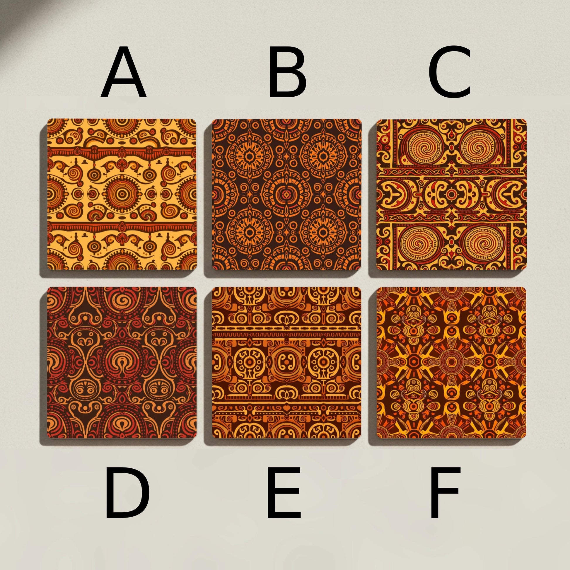 Ceramic Coasters African Tribal Ceramic Coaster Set — Geometric & Deco
