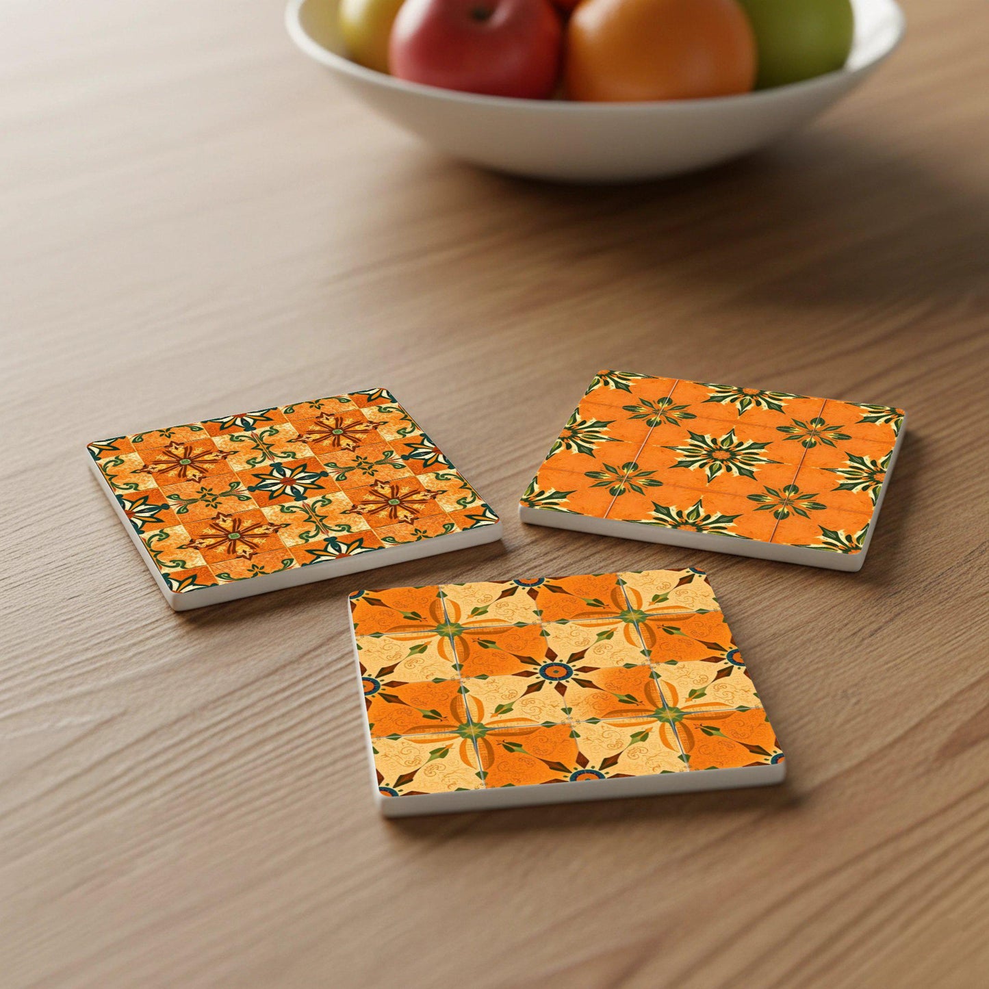 Azulejos toscanos — Set de Dessous de Verre en Céramique · Set de Table pour Amateurs de Design