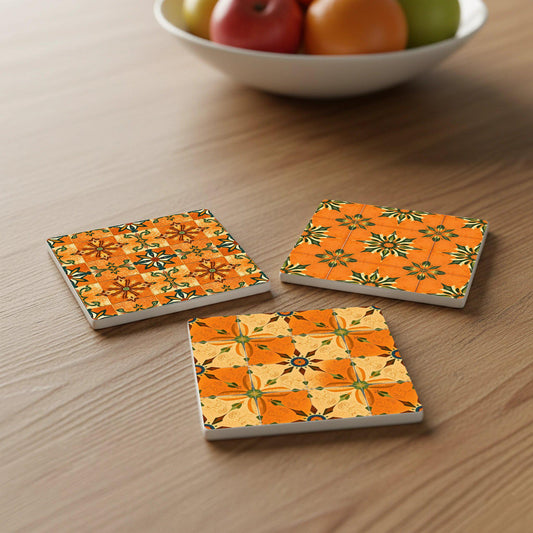 Ceramic Coasters Azulejos toscanos — Geometric & Deco
