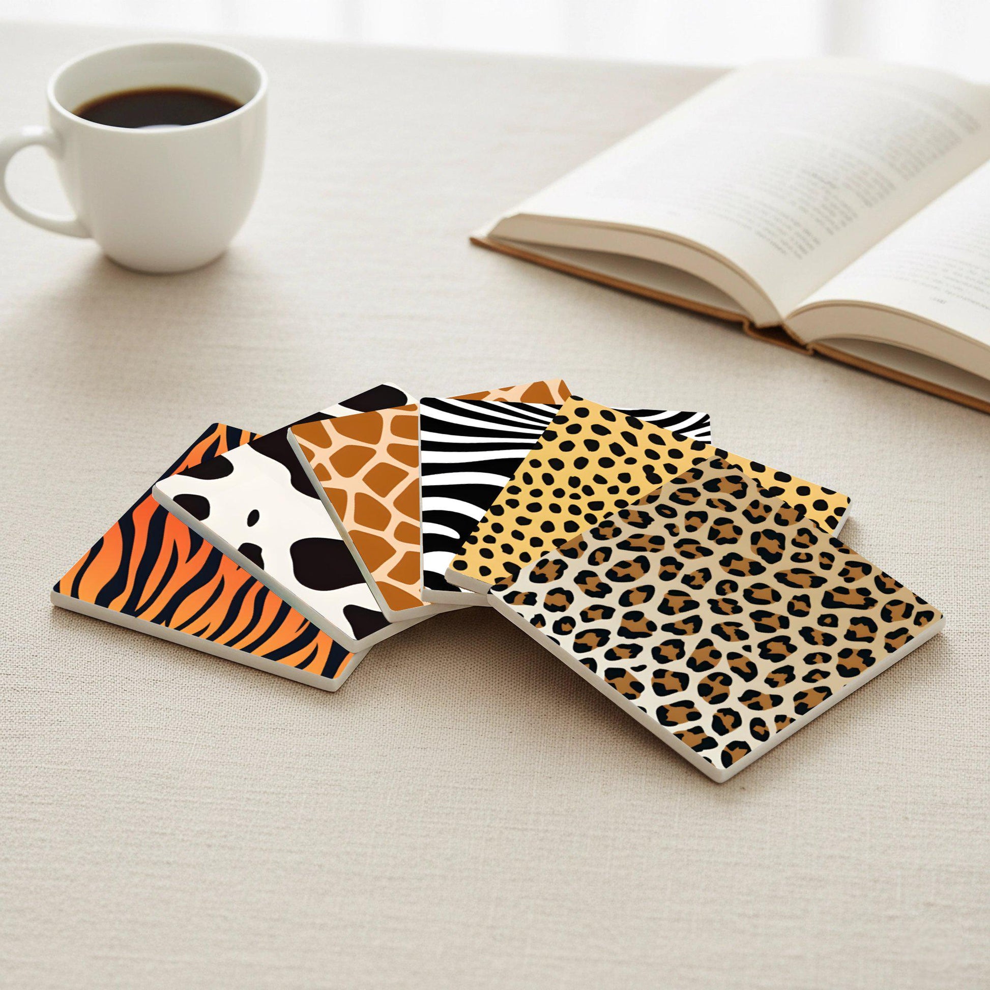 Estampado animal · Sottobicchieri con Sughero — Geometrico e Déco