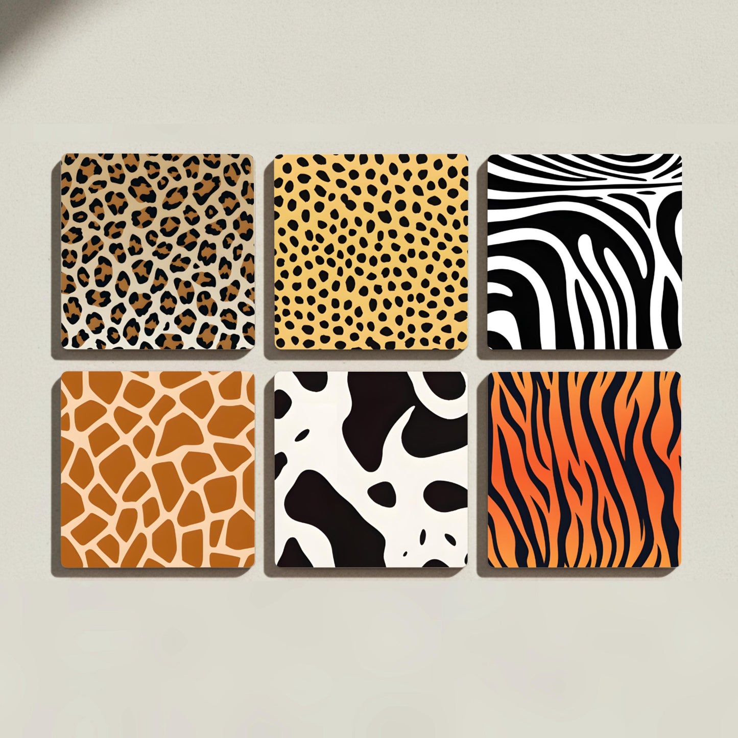 Estampado animal · Sottobicchieri con Sughero — Geometrico e Déco