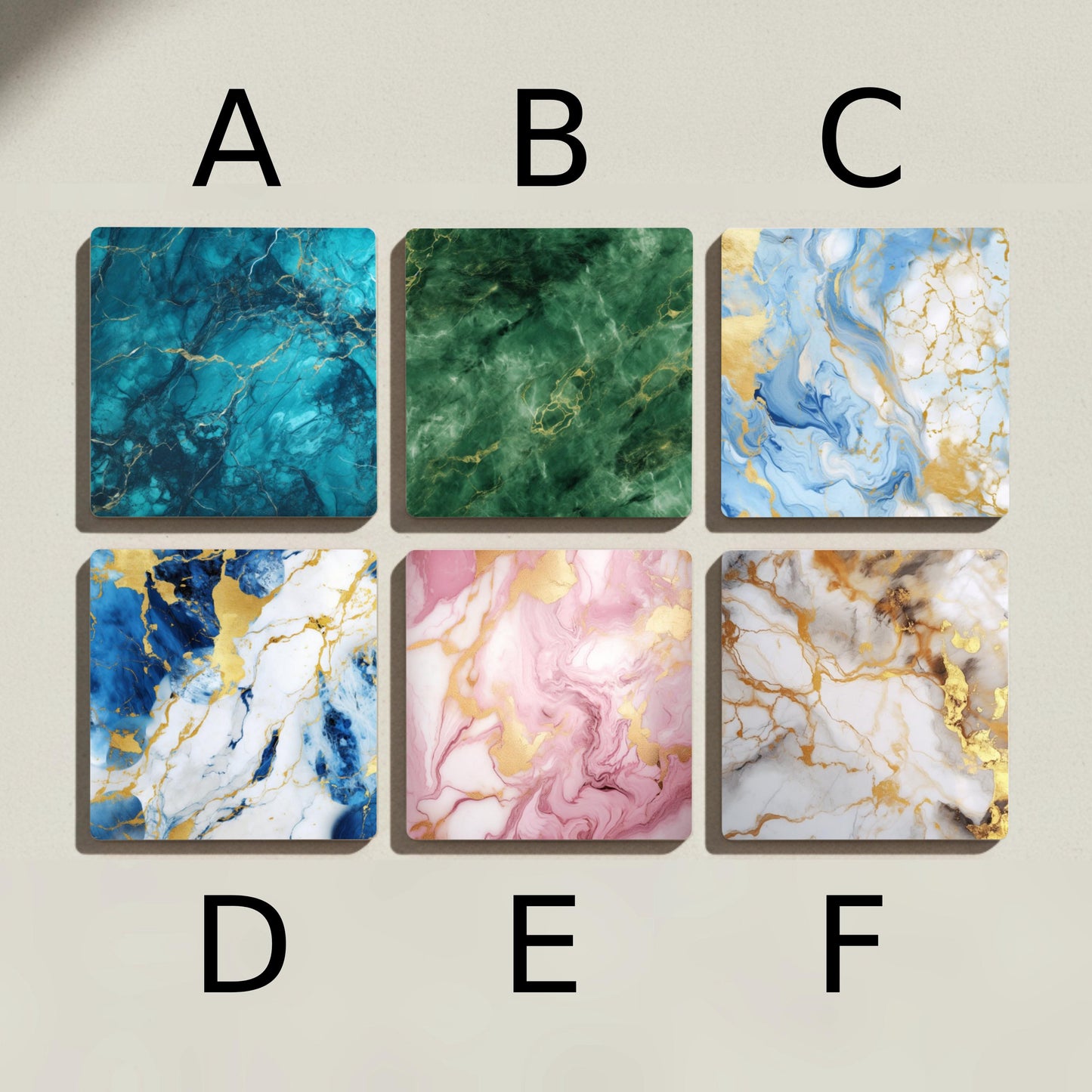 Ceramic Coasters Marble with vetas Golden — Design-Lover's Table Set