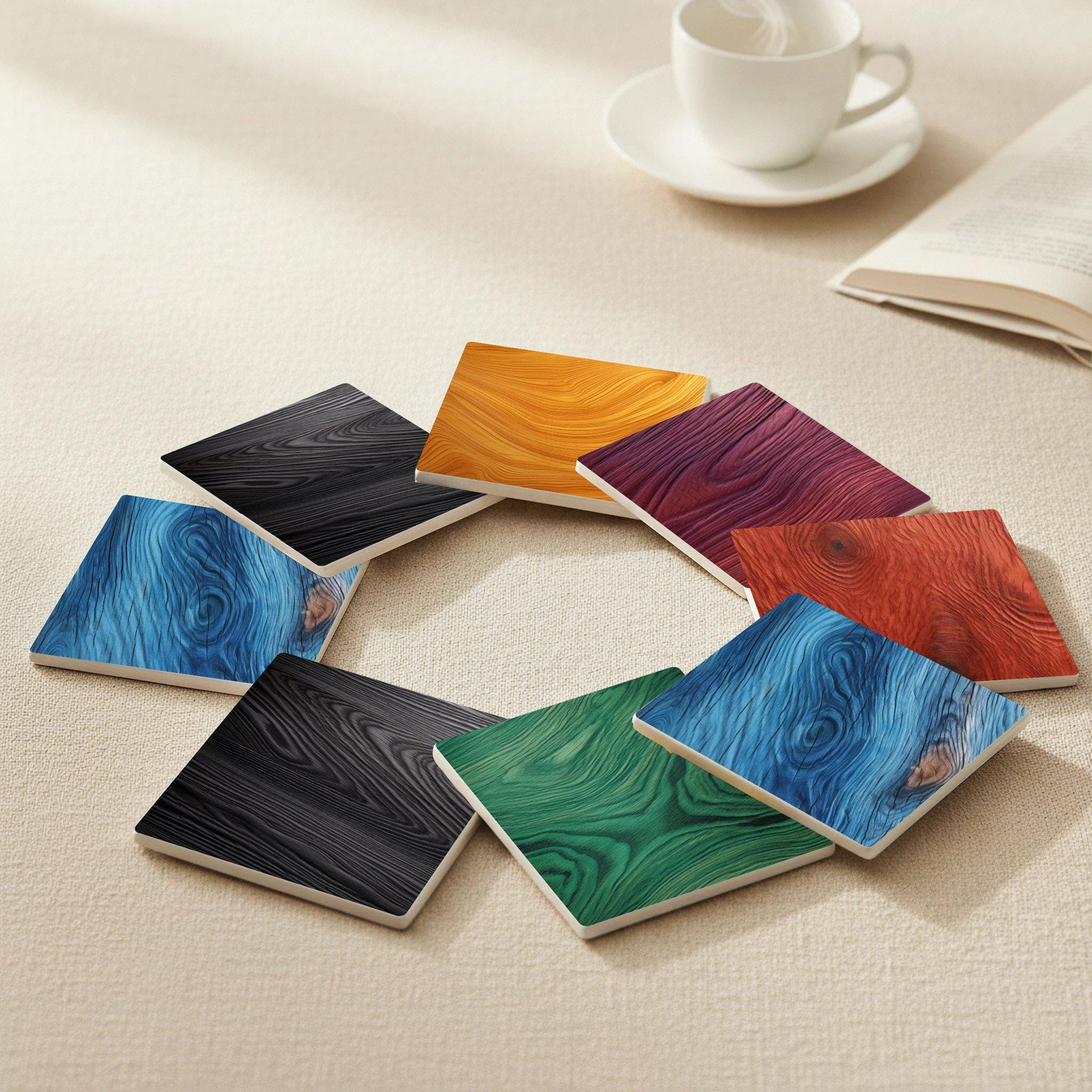 Posavasos Vetas de madera de colores