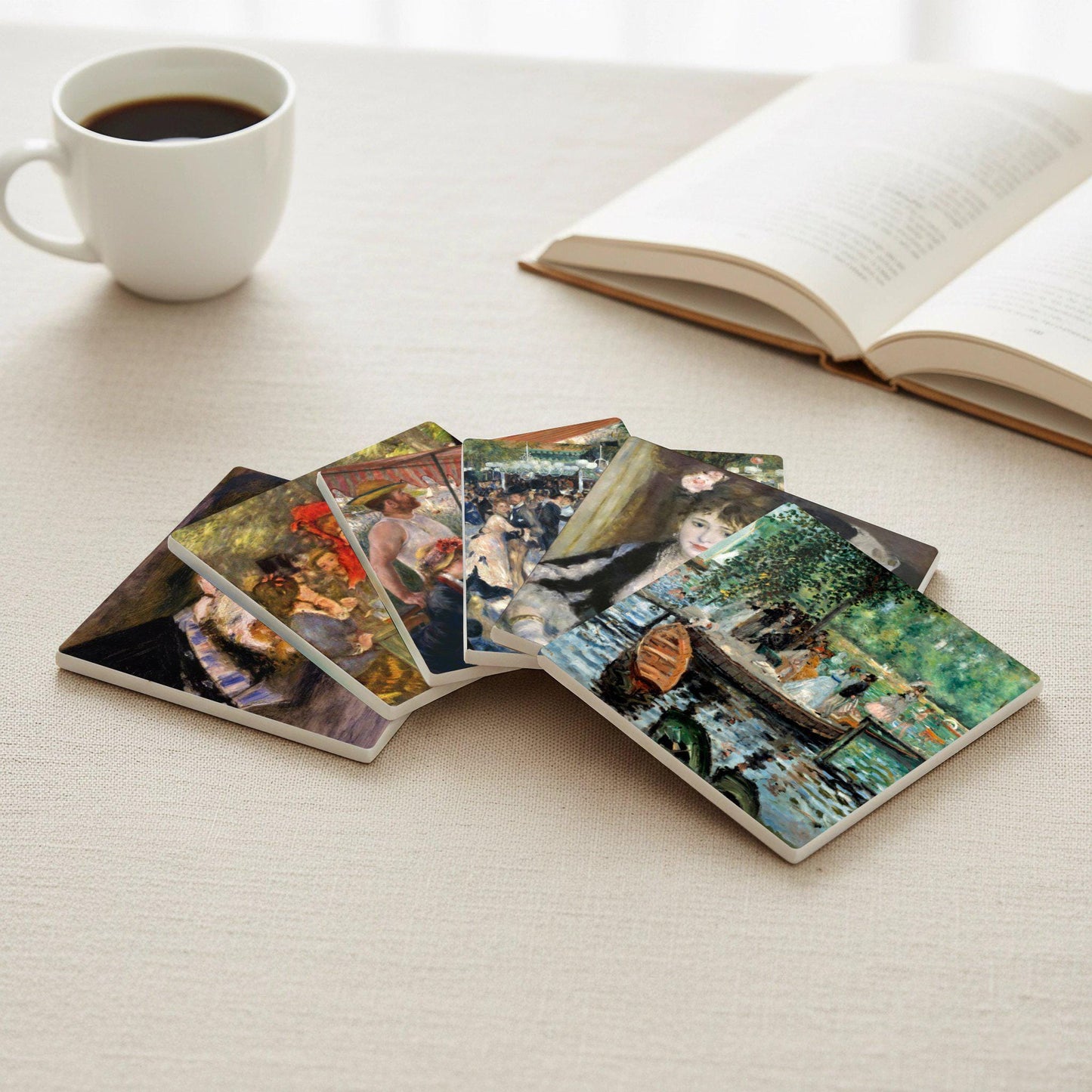Renoir · Coaster Set with Cork — Museum Art on Coasters