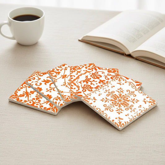 Posavasos Damasco naranja