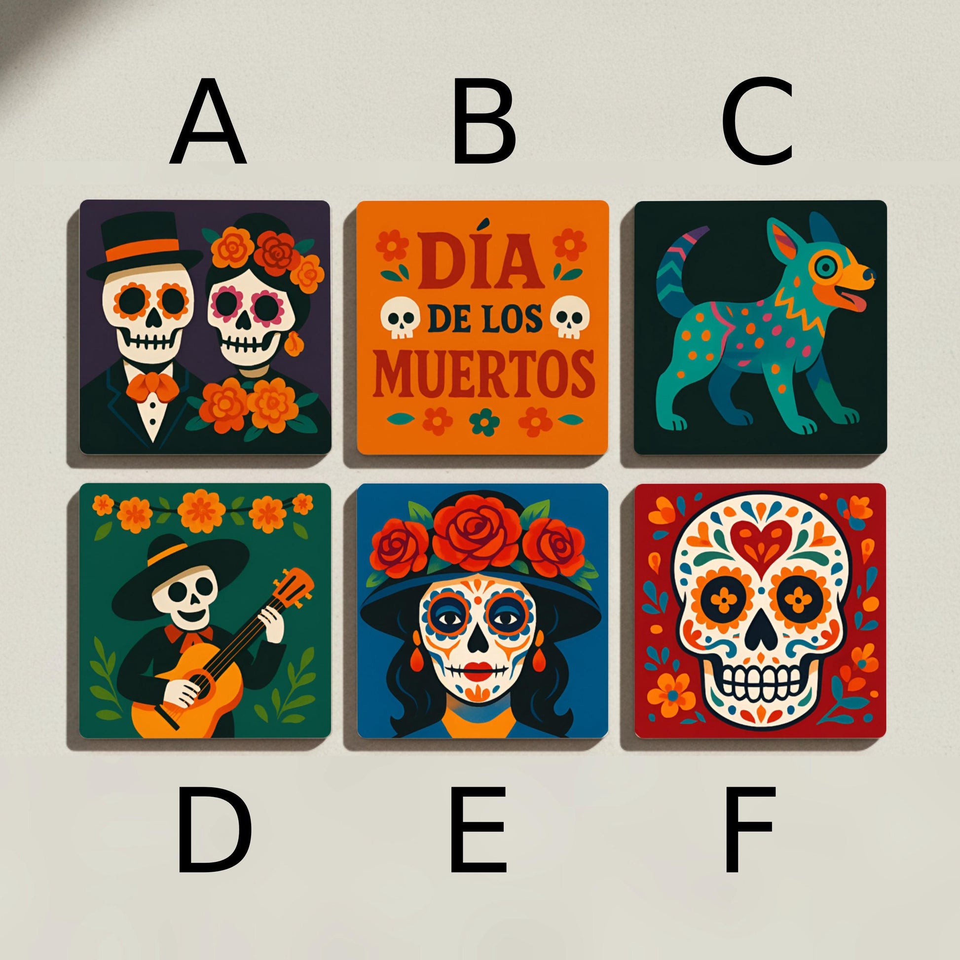 Dessous de Verre L Día de les Muertos — Art de Musée en Dessous de Verre