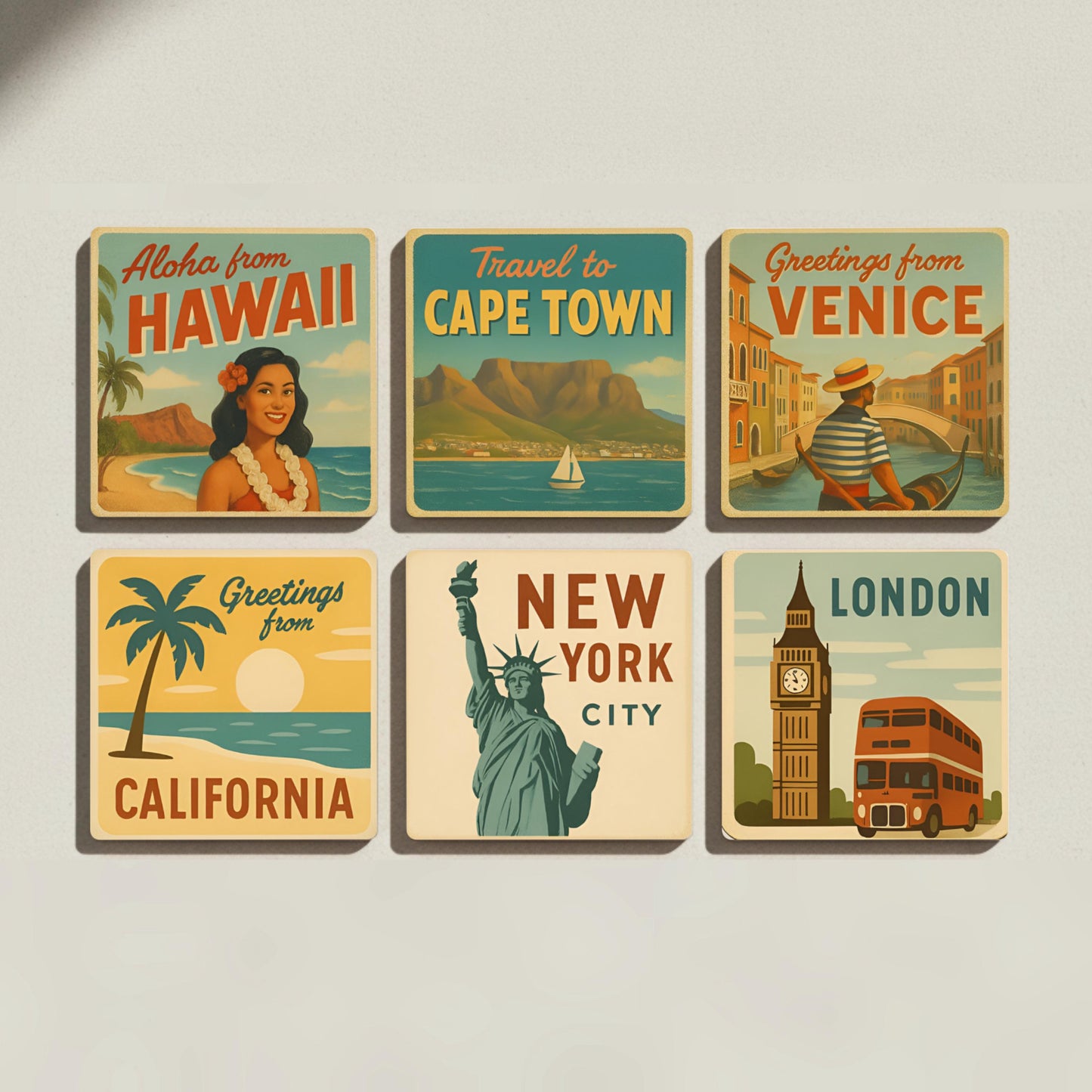 Posavasos Vintage de viaje