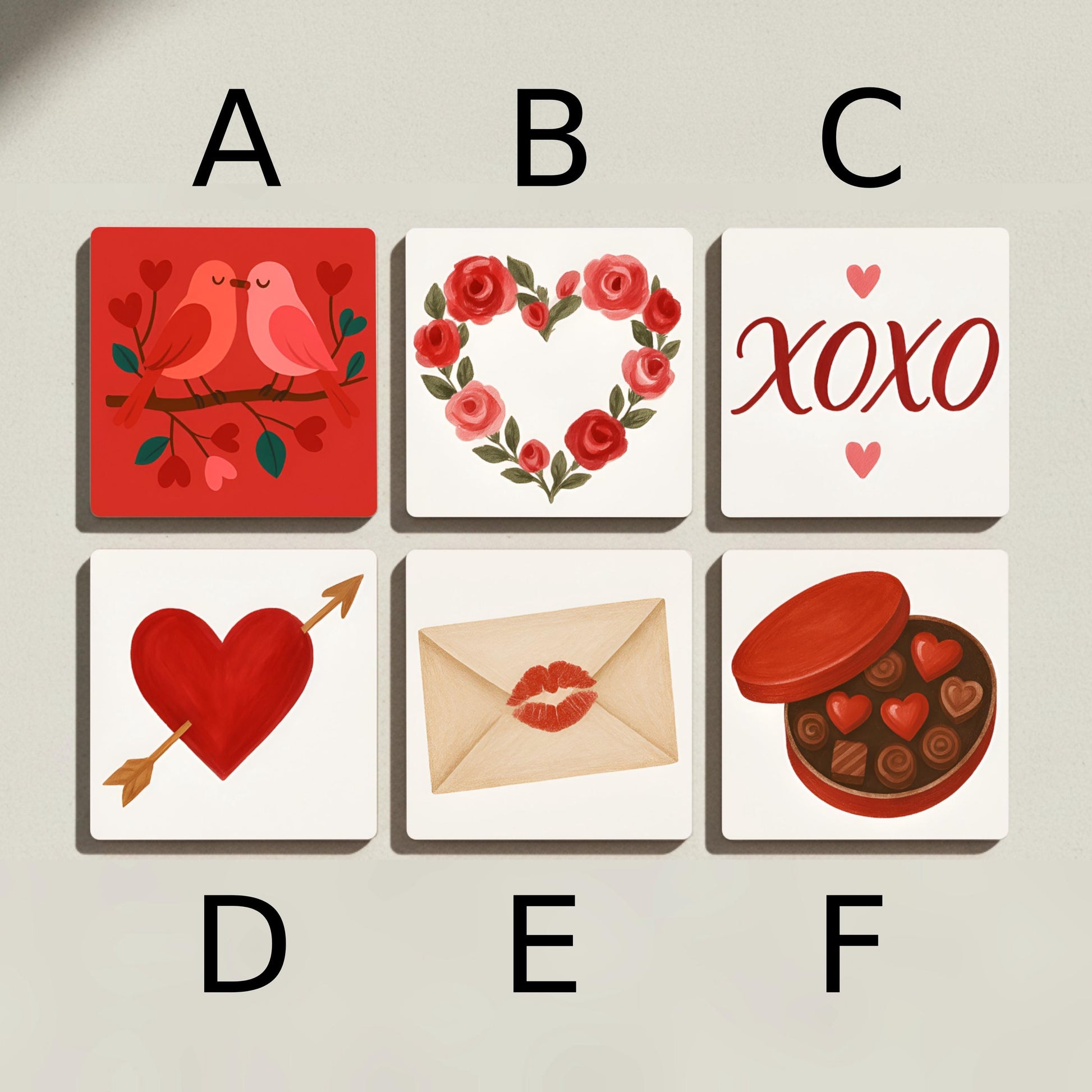 Dessous de Verre Románticos de cerámica con ilustraciones de amor, decoración de mesa — Dessous de Verre à Motifs Modernes