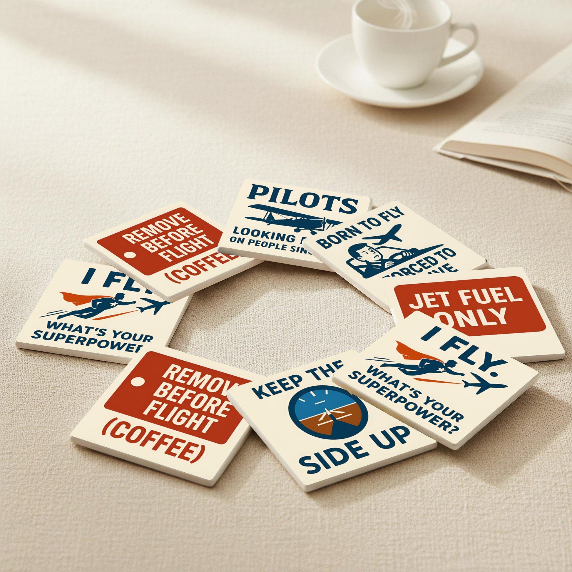 Posavasos Humor aeronáutico, regalo para piloto, decoración de avión