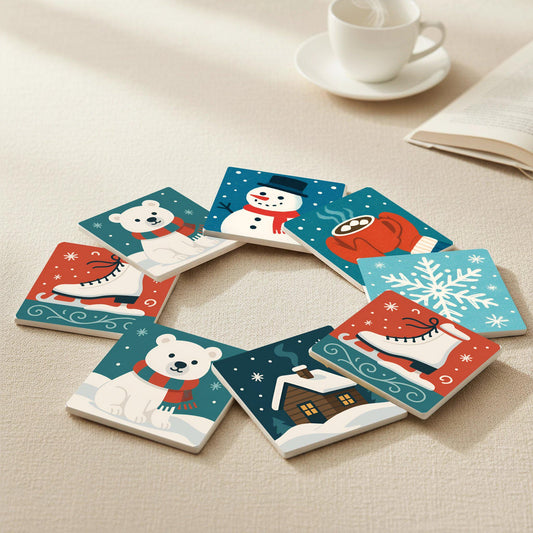 Posavasos Invierno / Decoración navideña de arte popular