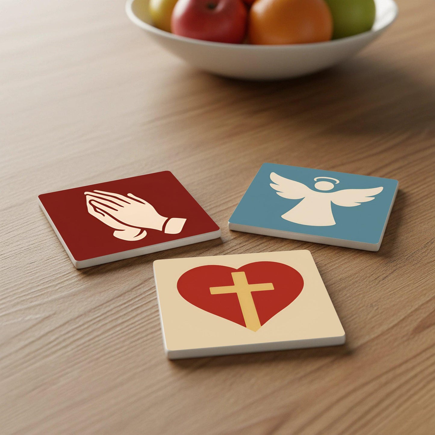 Keramik-Untersetzer Ícono cristiano / Decoración de mesa con fe — Geschenk für Tierfreunde
