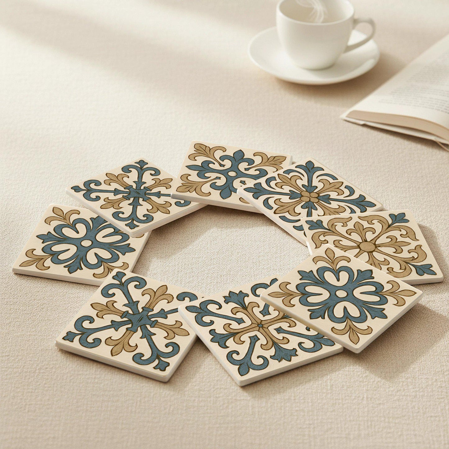 Posavasos Mediterránea / Posavasos ornamentales para decoración de mesas, mesas 