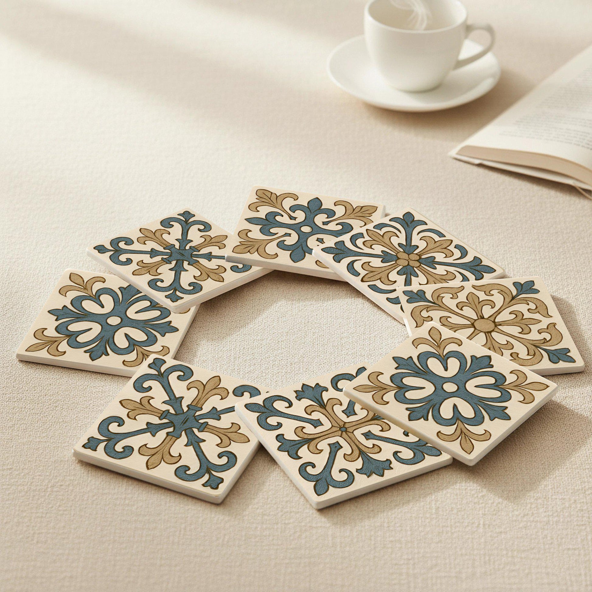 Posavasos Mediterránea / Posavasos ornamentales para decoración de mesas, mesas 