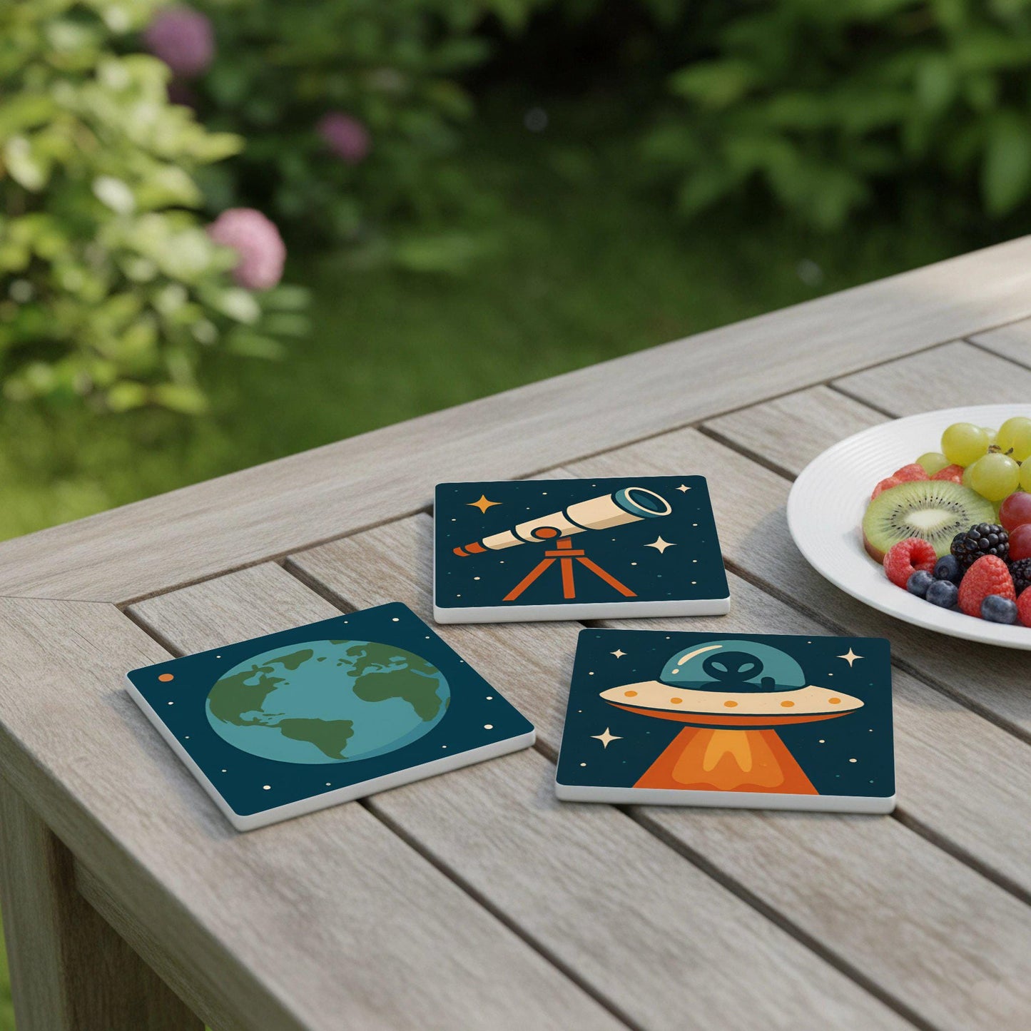 Posavasos Temática espacial / Posavasos de azulejos astronómicos para decoración