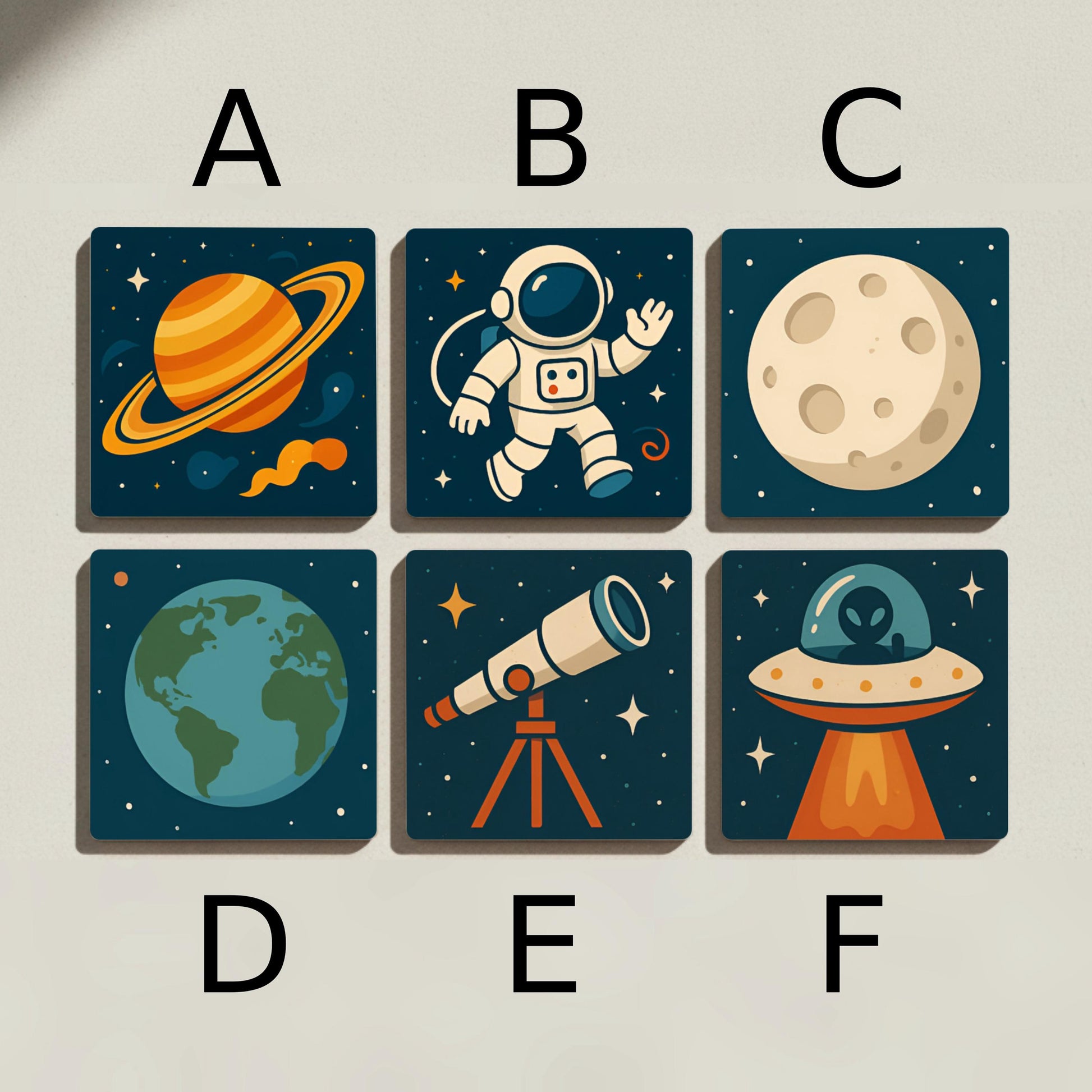 Posavasos Temática espacial / Posavasos de azulejos astronómicos para decoración
