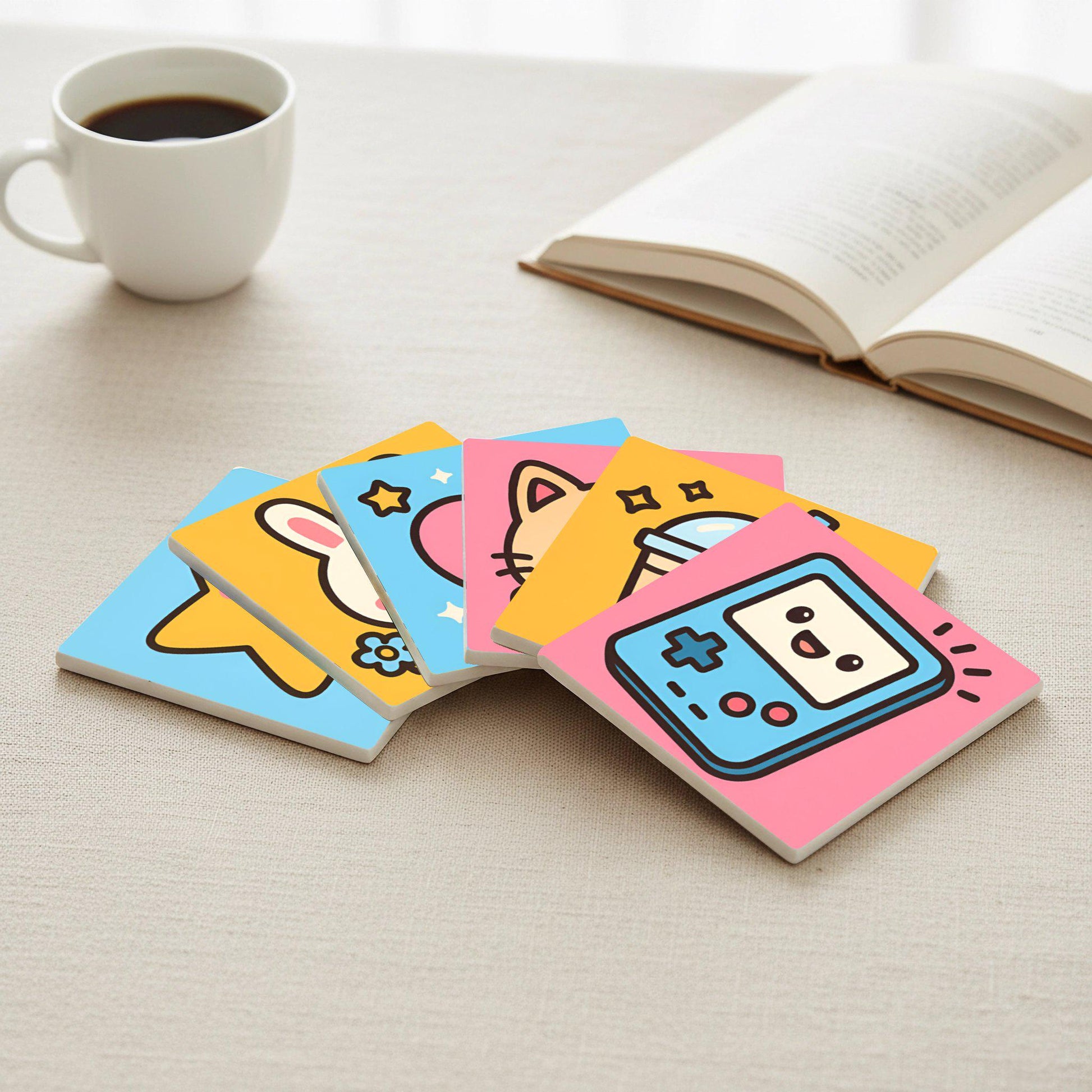 Posavasos Kawaii / Posavasos con personajes pastel