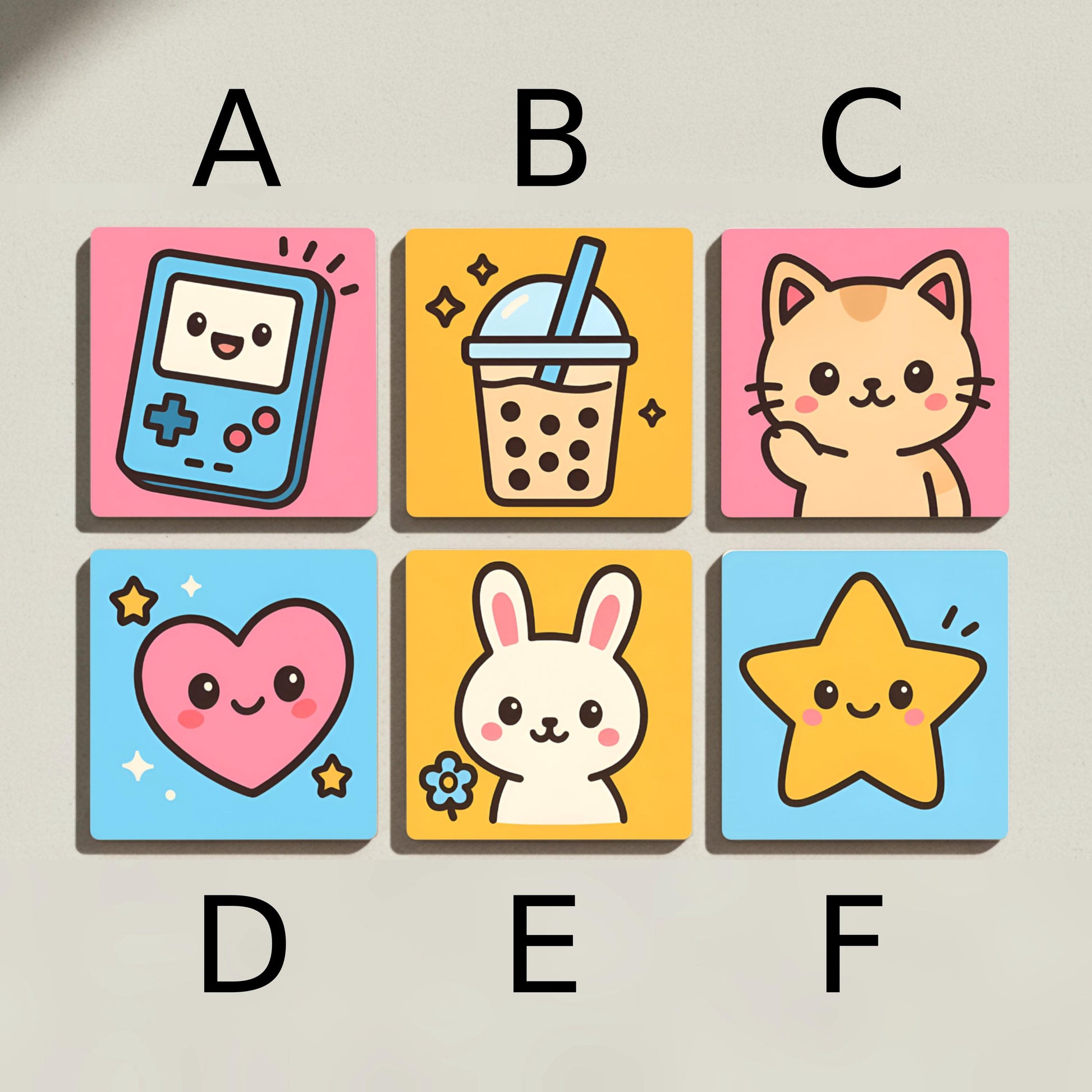 Posavasos Kawaii / Posavasos con personajes pastel