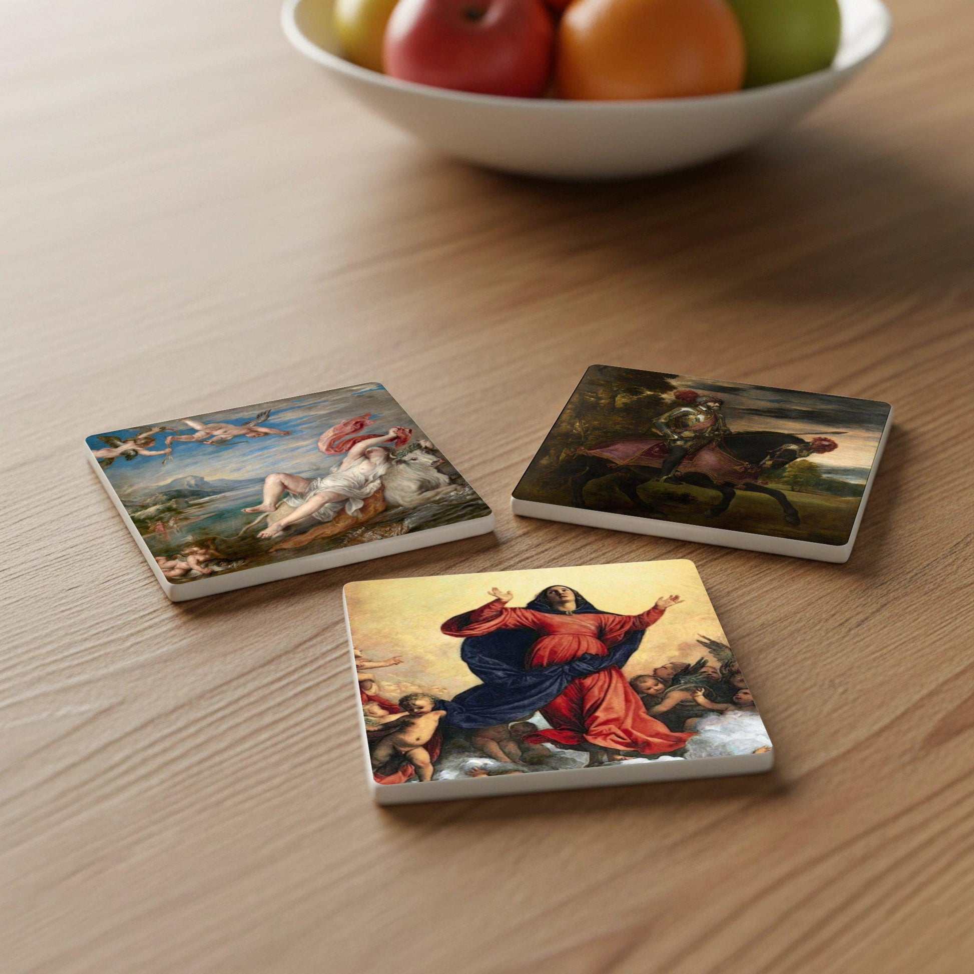 Tiziano — Ceramic Coaster Set · Great Painters Collection
