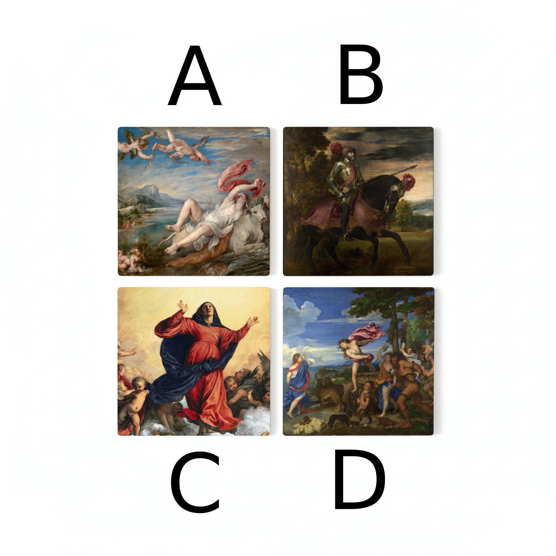 Tiziano — Ceramic Coaster Set · Great Painters Collection