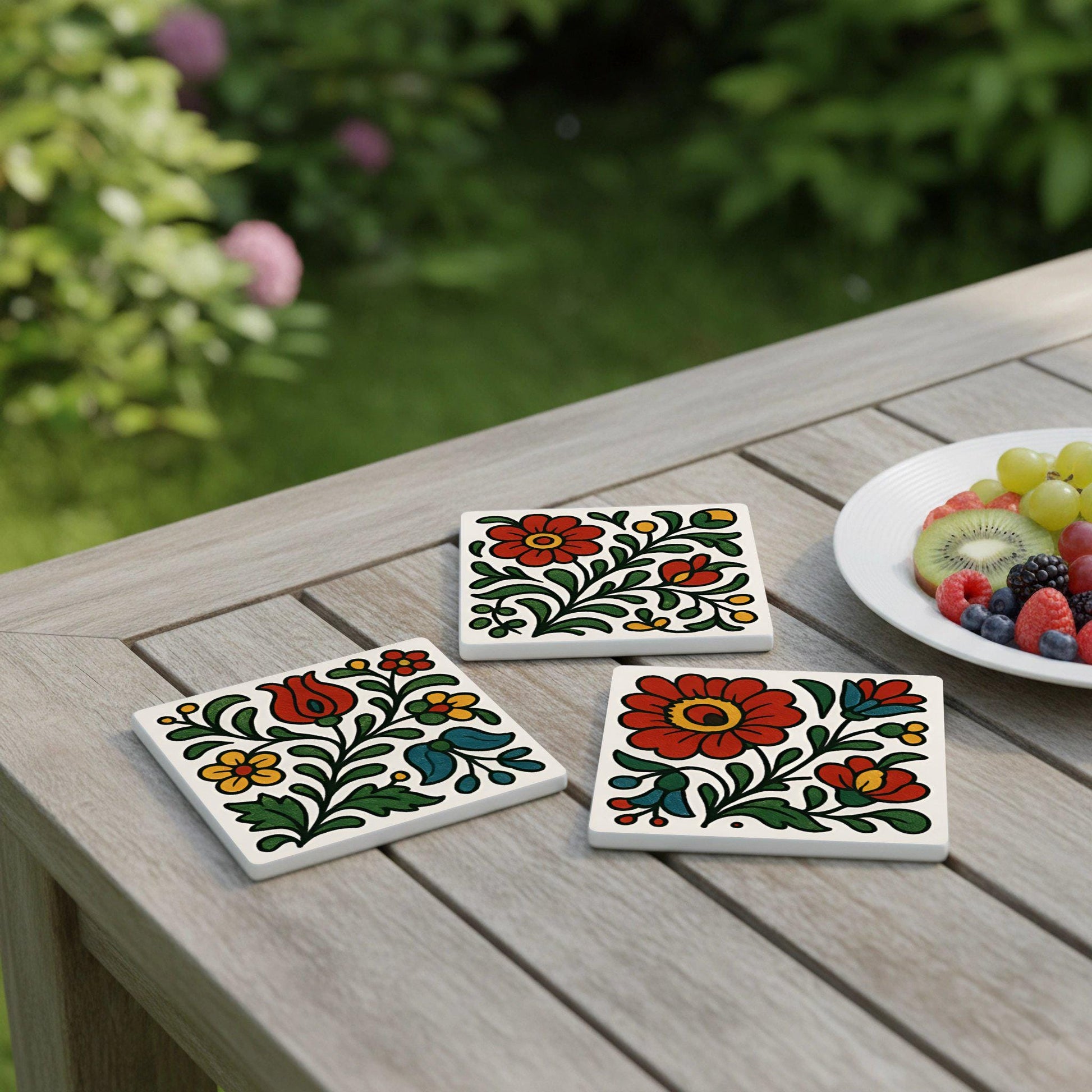 Art Folk · Coaster Set with Cork — Fine-Art Drinkware Décor
